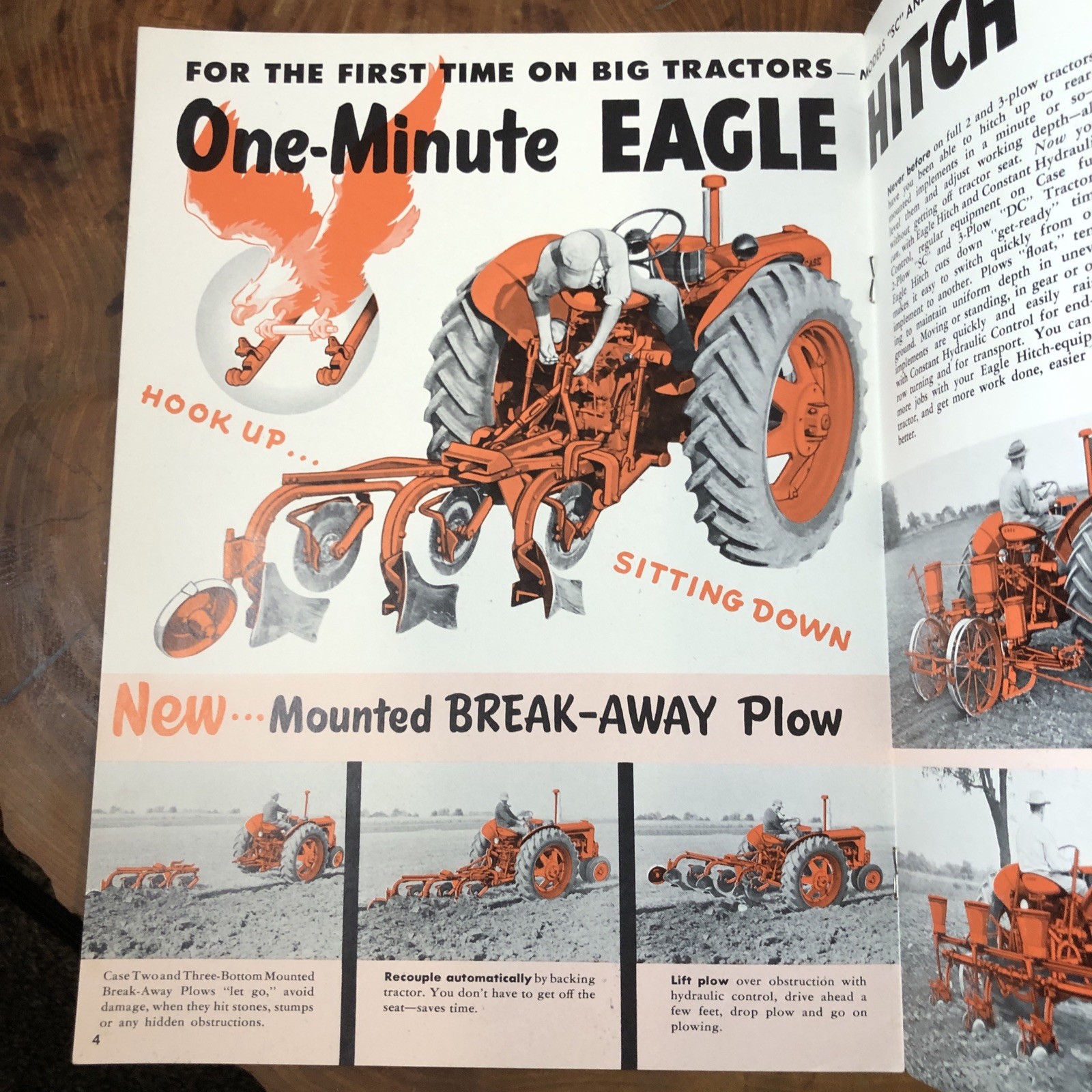Rare Vintage Case Eagle Hitch Farming Brochure Tractors 2 / 3 Plow