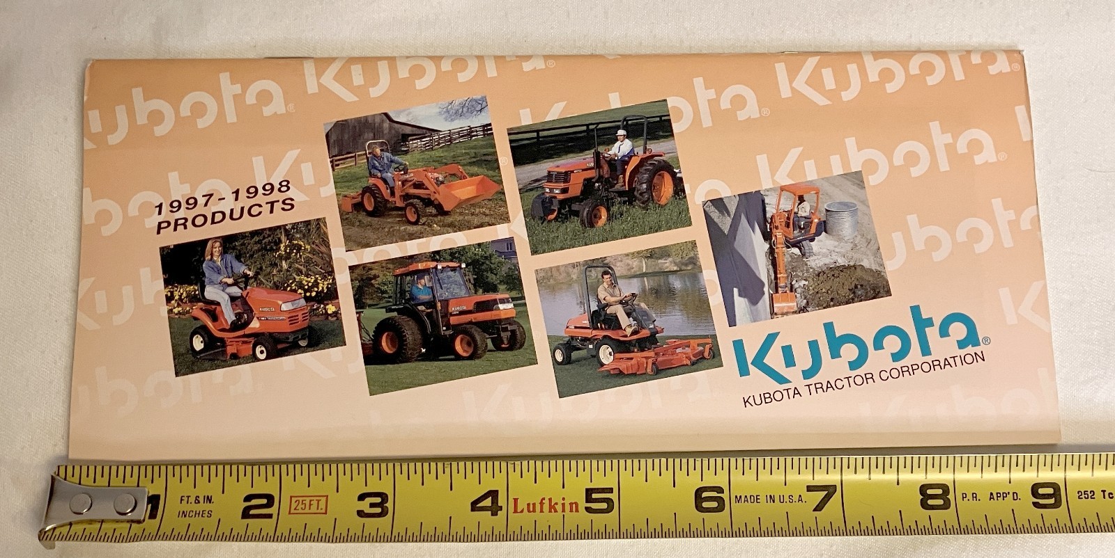 Kubota 1997-1998 Products 44 pages Page Literature Guide 9″ x 4″ *STAINED*
