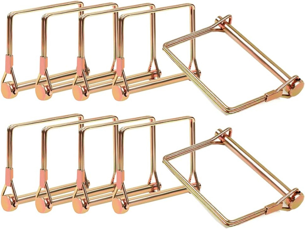 10 Pcs 1/4″ Wire Lock Pins, 4″ Heavy Duty Trailer Coupler & PTO Shaft Locking Sa