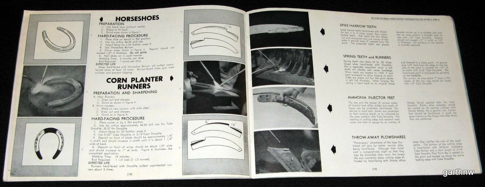 STOODY 1955 HANDBOOK FOR HARD-FACING FARMING EQUIPMENT PLOWS KNIVES HORSESHOES +