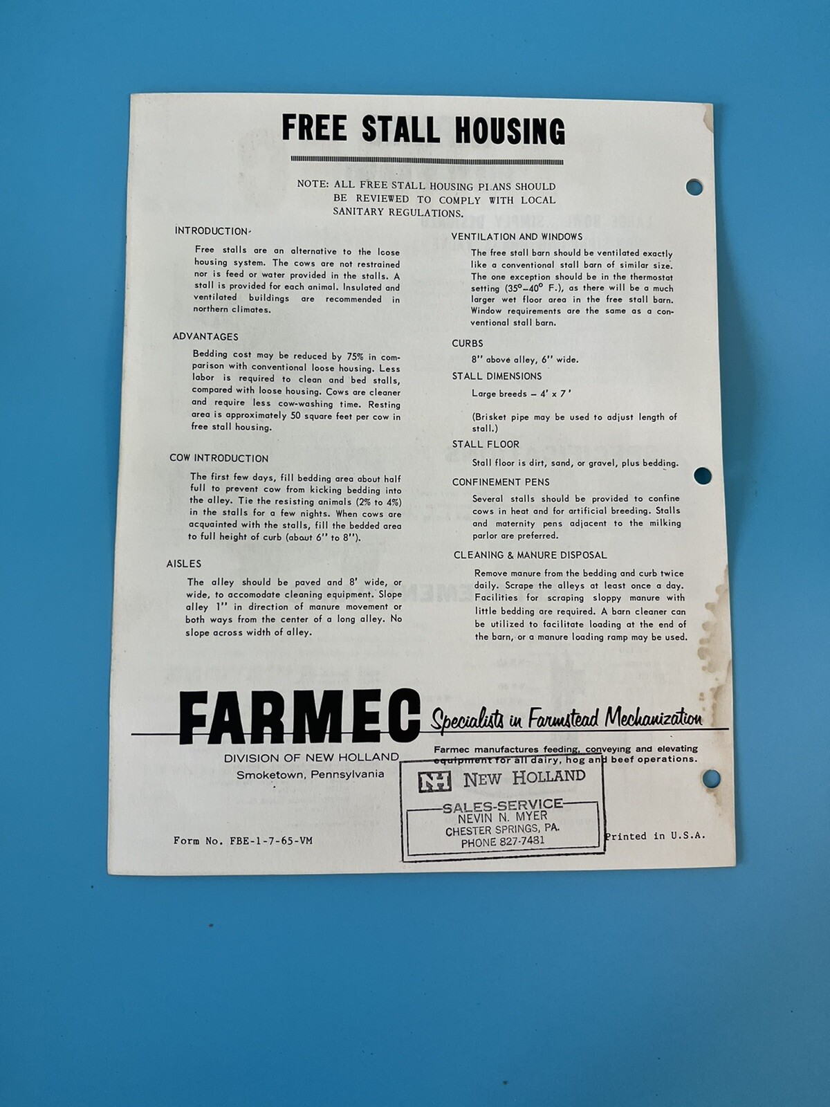 Vintage Set of 4 Farmec Buyers Guide.