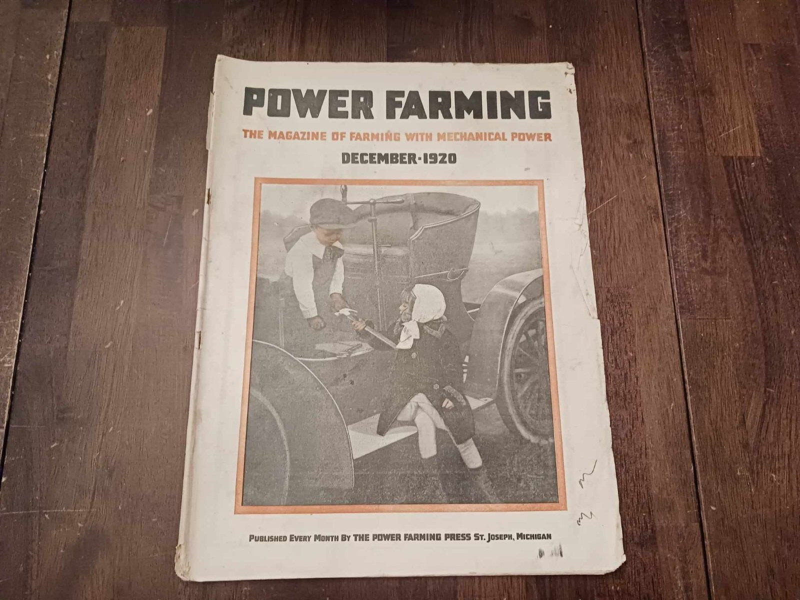 Vintage Magazine Power Farming December 1920 Holt Caterpillar Ad Photos Tractor
