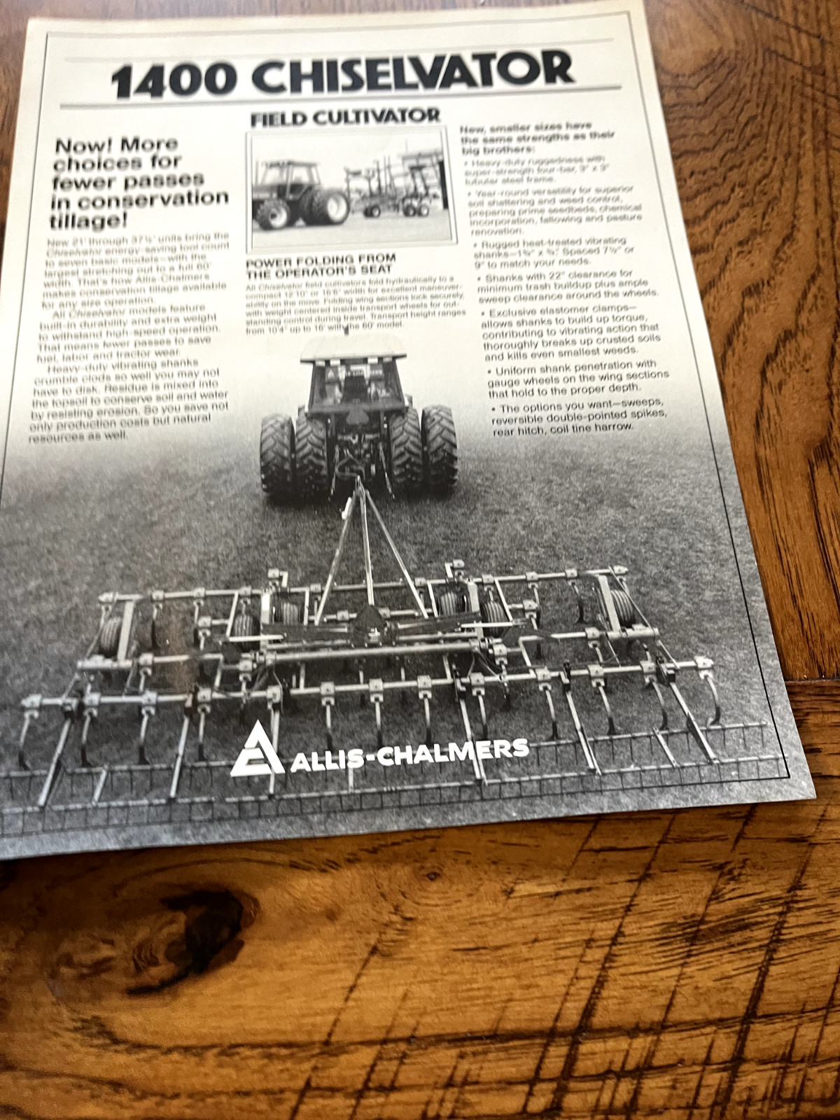 Allis Chalmers 1400 Chiselvator For 1982 Brochure FCCA