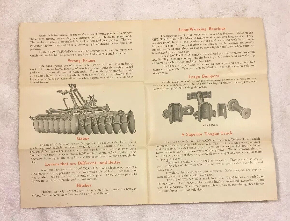 BF Avery Lexington Tractor Disk Harrow Dealer’s Brochure & Queen Irwin Martin KY