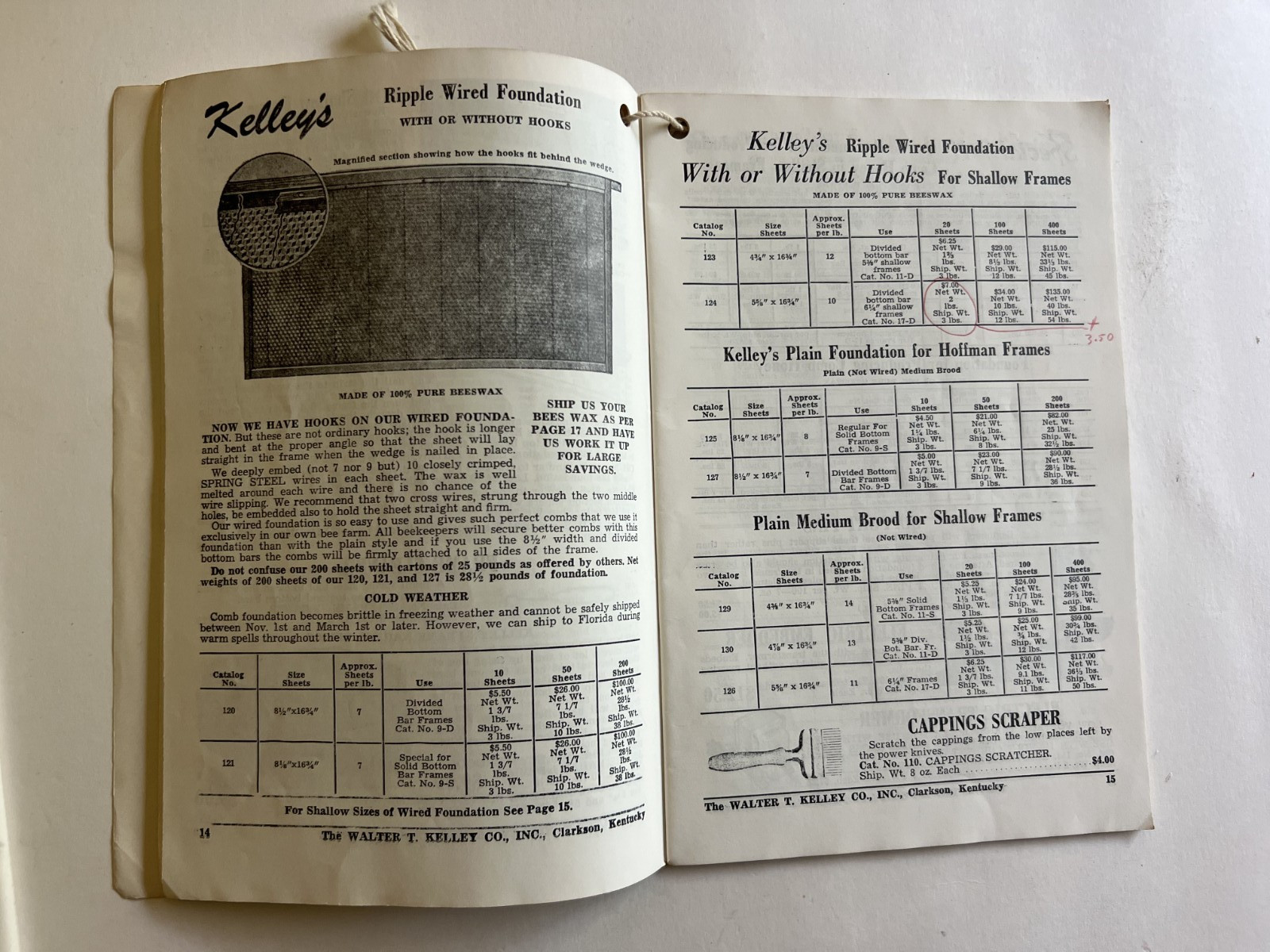 1979 & 88′ Walter T. Kelley Bee Supply Catalogue w/ order form