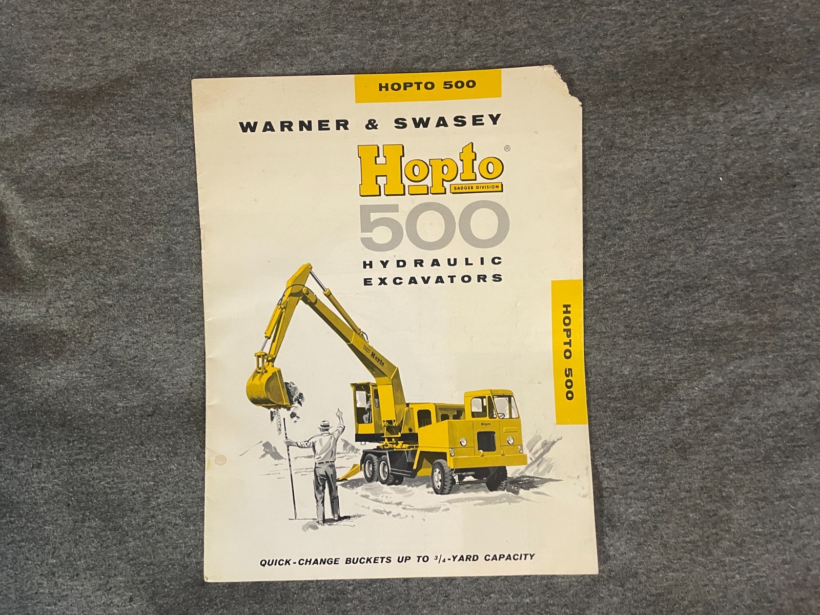 1950’s Warner & Swasey Hopto 500 Excavators Brochure Spec Sheet Tractors