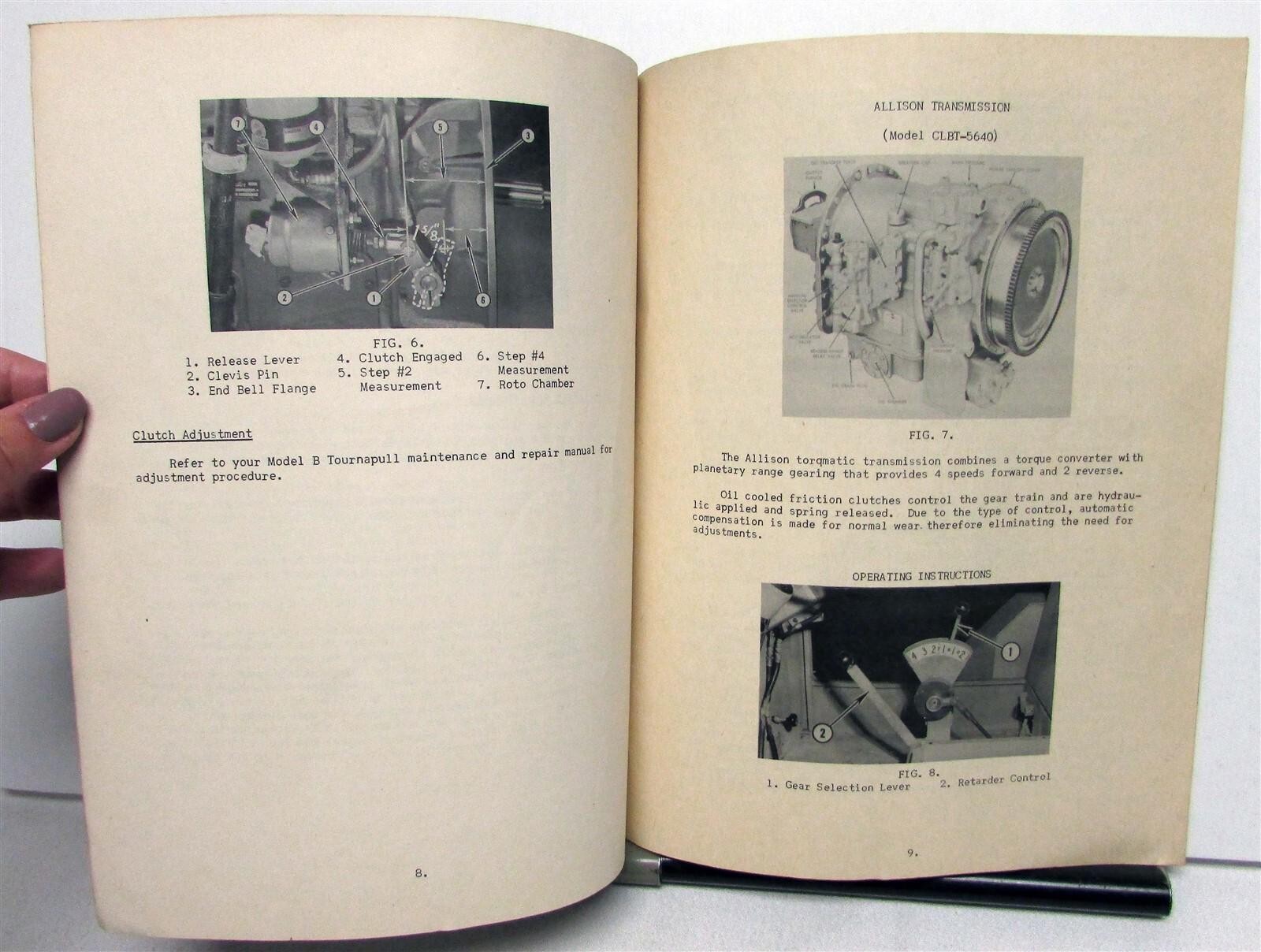 1957 LeTourneau-Westinghouse Transmission Care Model B Tournapull OperatorManual