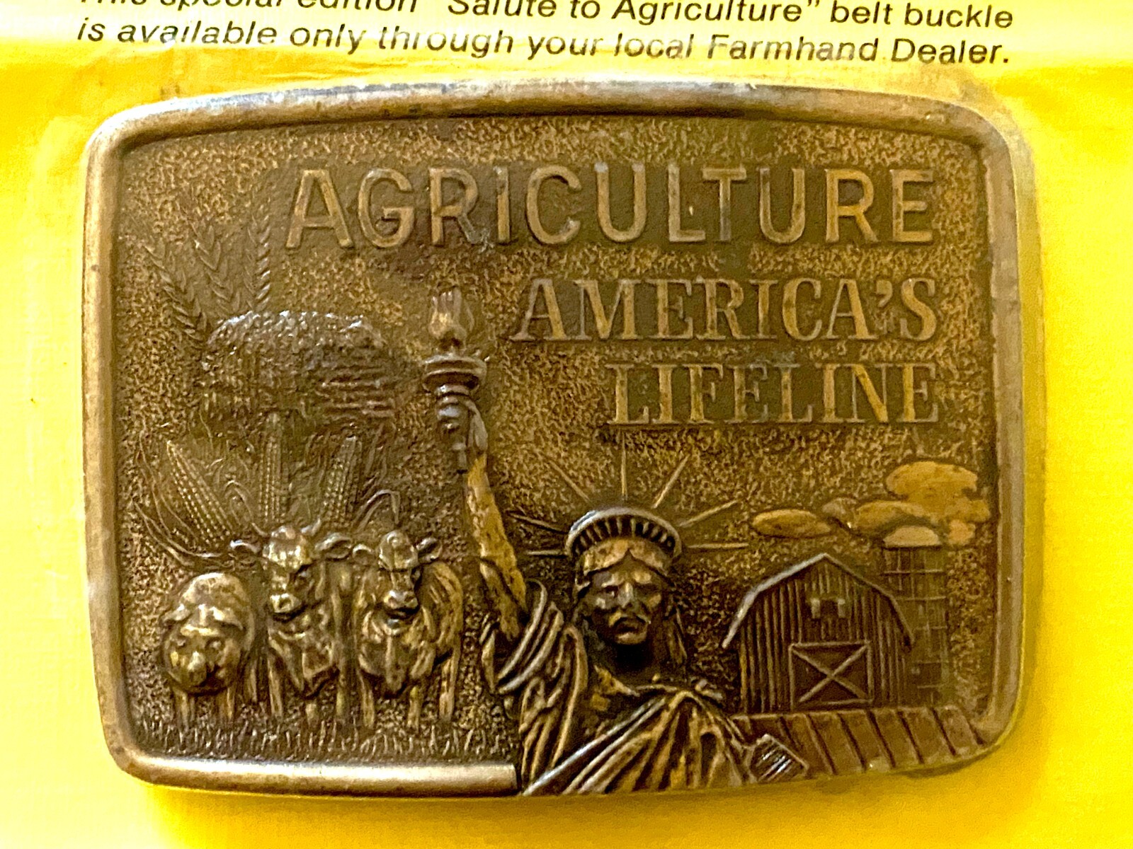 1979 Limited Edition “Salute to Agriculture” Brass Belt Buckle New in Package