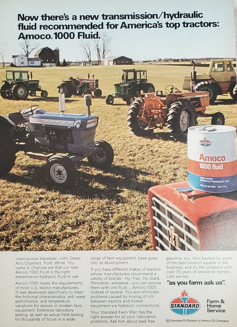 Original 1975 Advertisement Ad Standard Oil Transmission America’s Tractors