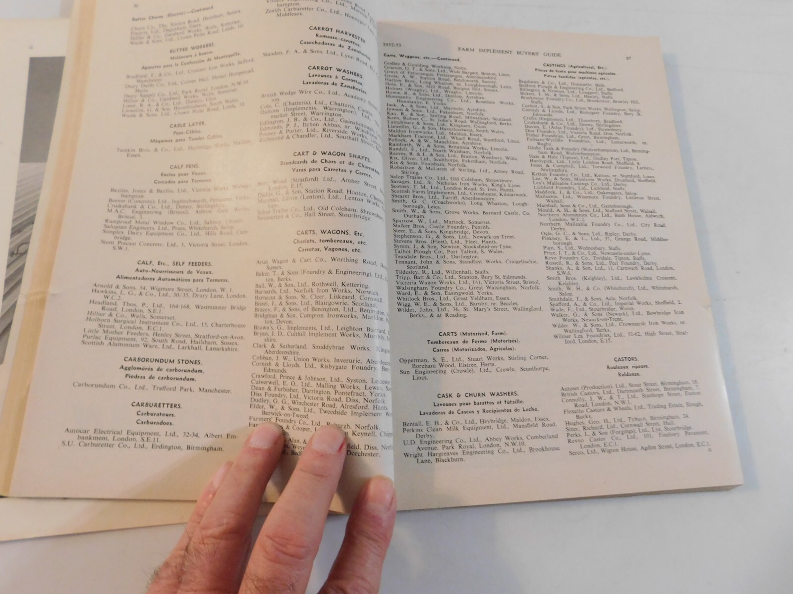 1952-53 FARM IMPLEMENT BUYER’S GUIDE ENGLAND WINNROWERS LAND ROLLERS TEA CUTTERS