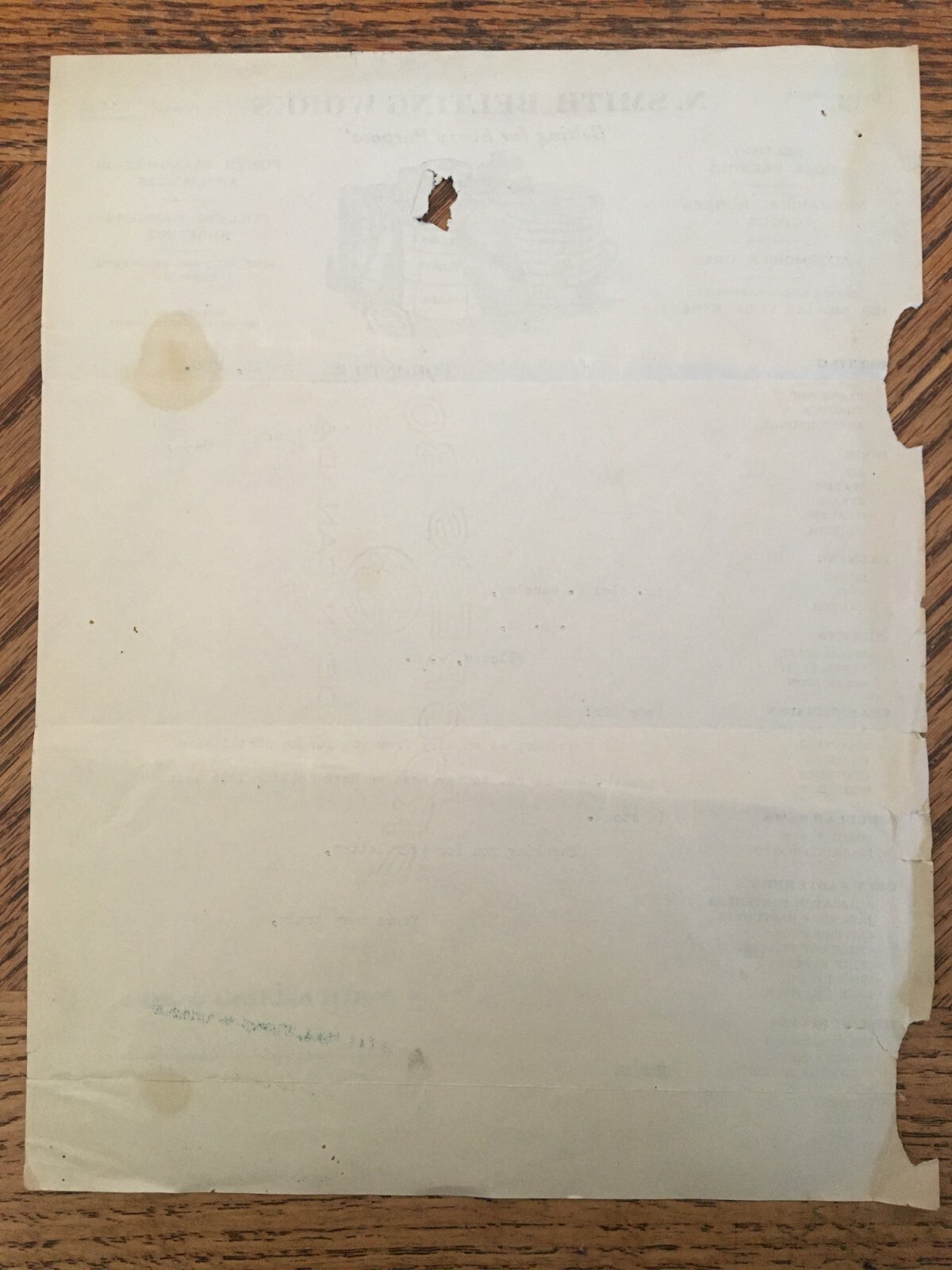 Smith Belting Works Toronto Receipt Letter 1930 Kelowna BC Cattle Ranch Farm