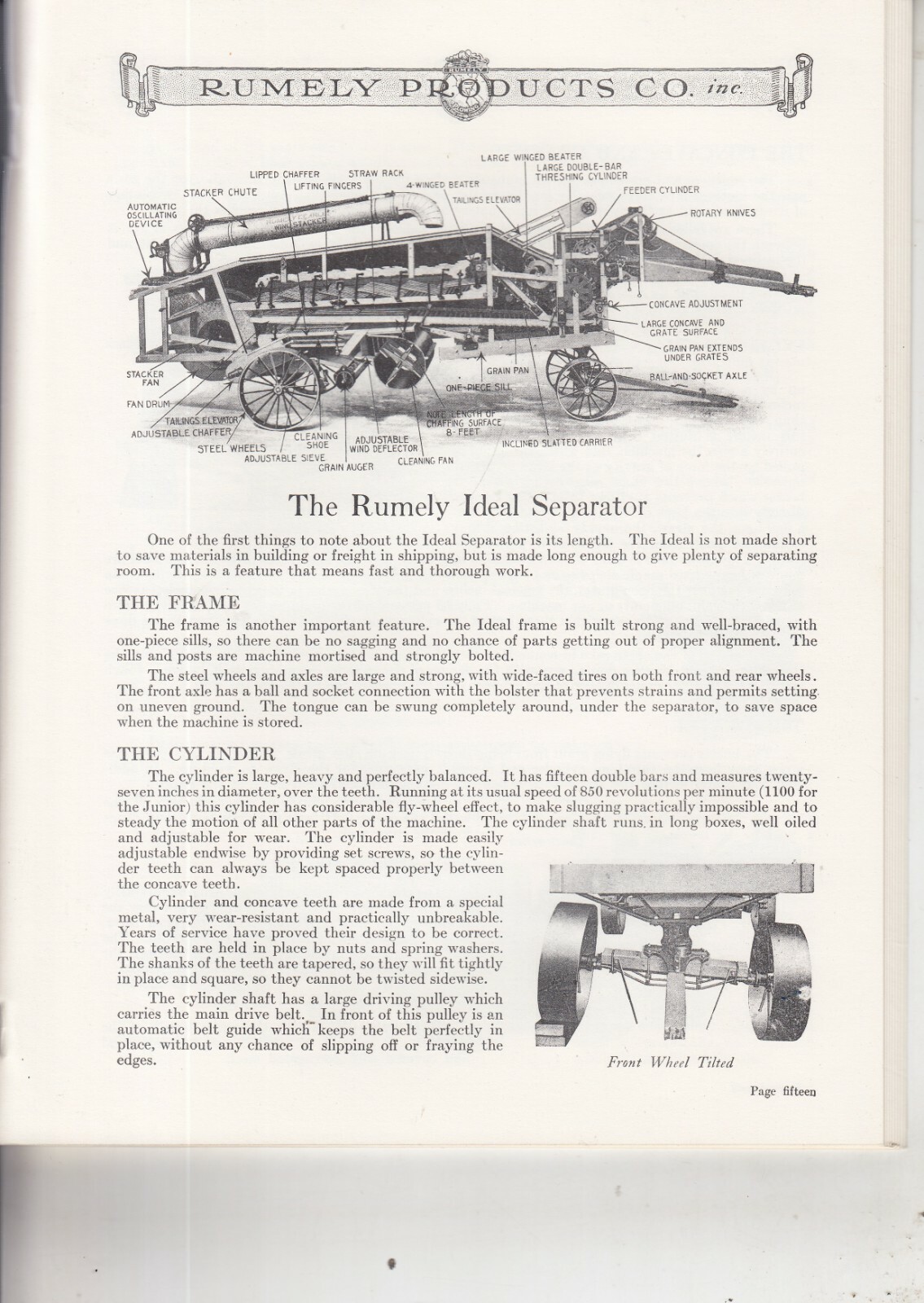 Rumely Line Products Catalog Steam Engine Tractor Ag Equipment Wagons REPRINT
