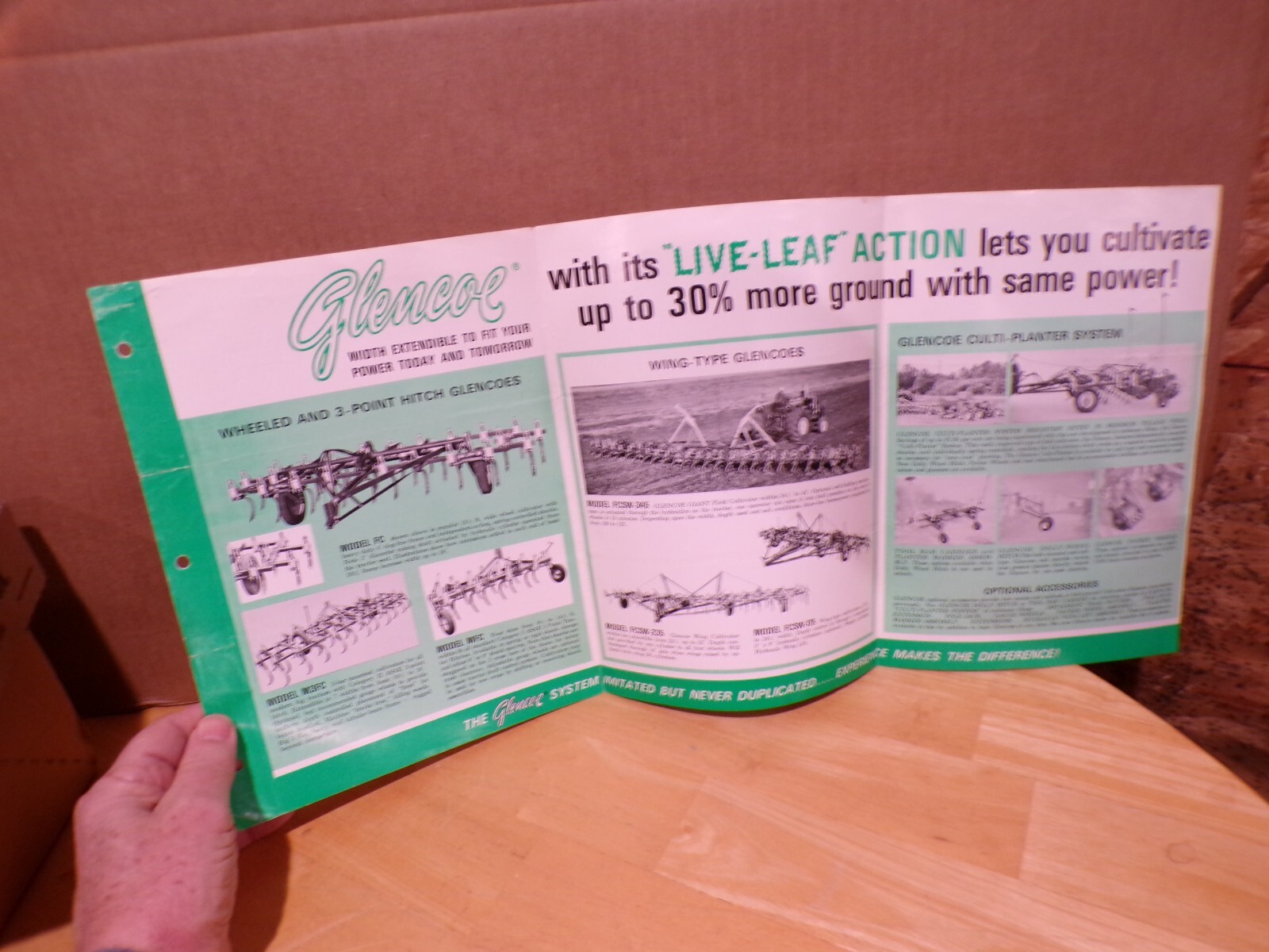 1965 Glencoe Cultivators Colored Dealer Brochure Glencoe Minnesota Agriculture