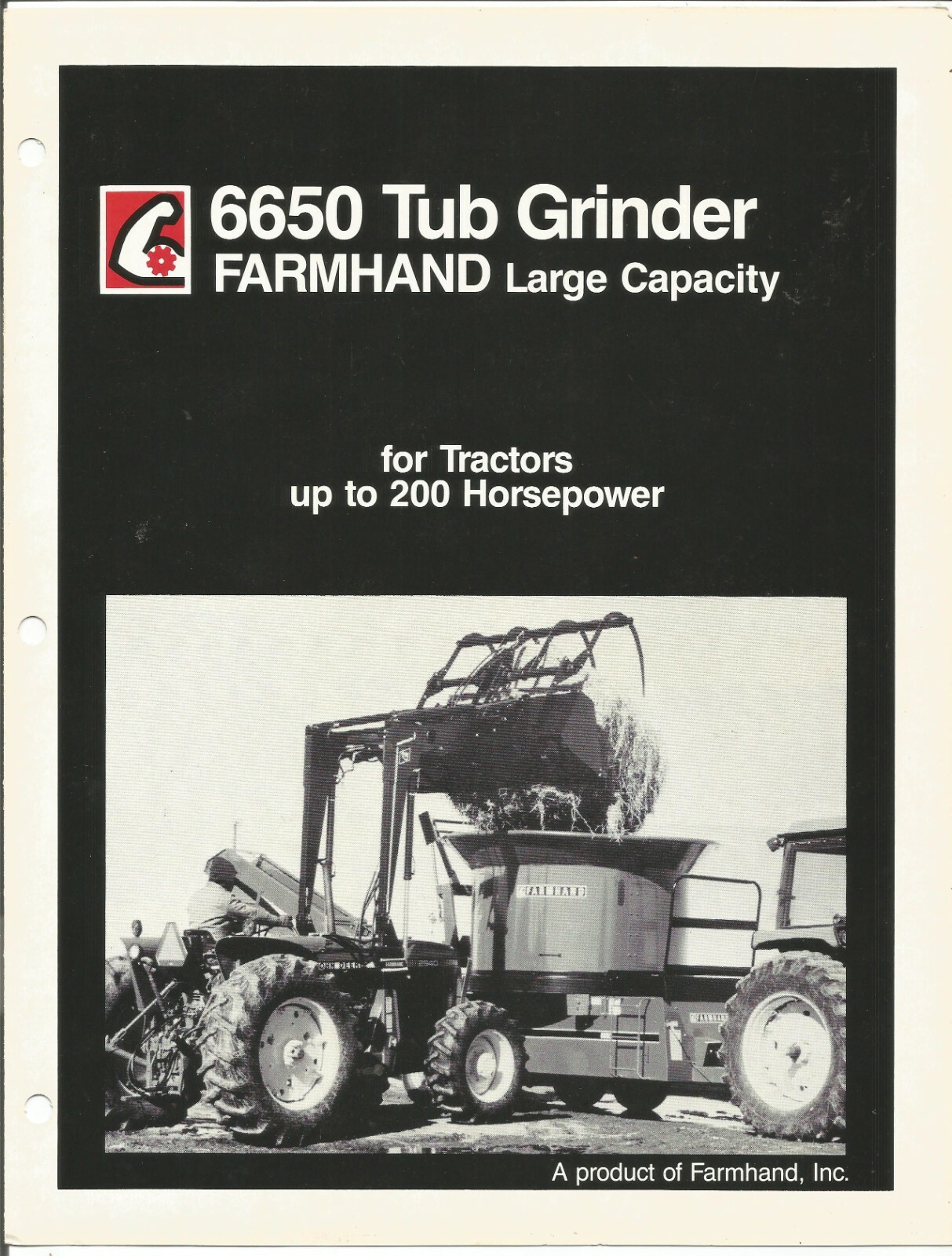 Original Farmhand Model 6650 Tub Grinders Dealer Sales Brochure # B22-11/7-10MPA