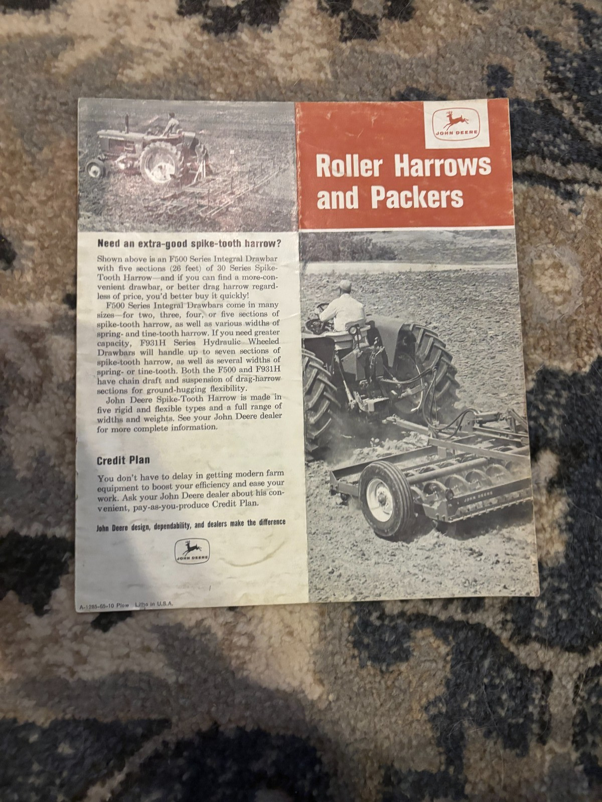 John Deere Roller Harrows & Packers For 1965 Brochure FCCA