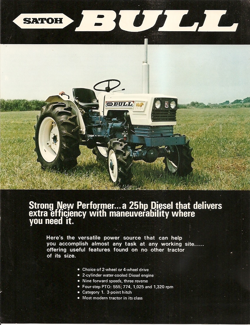 Farm Tractor Brochure – Satoh – Bull – c1980’s (F2190)