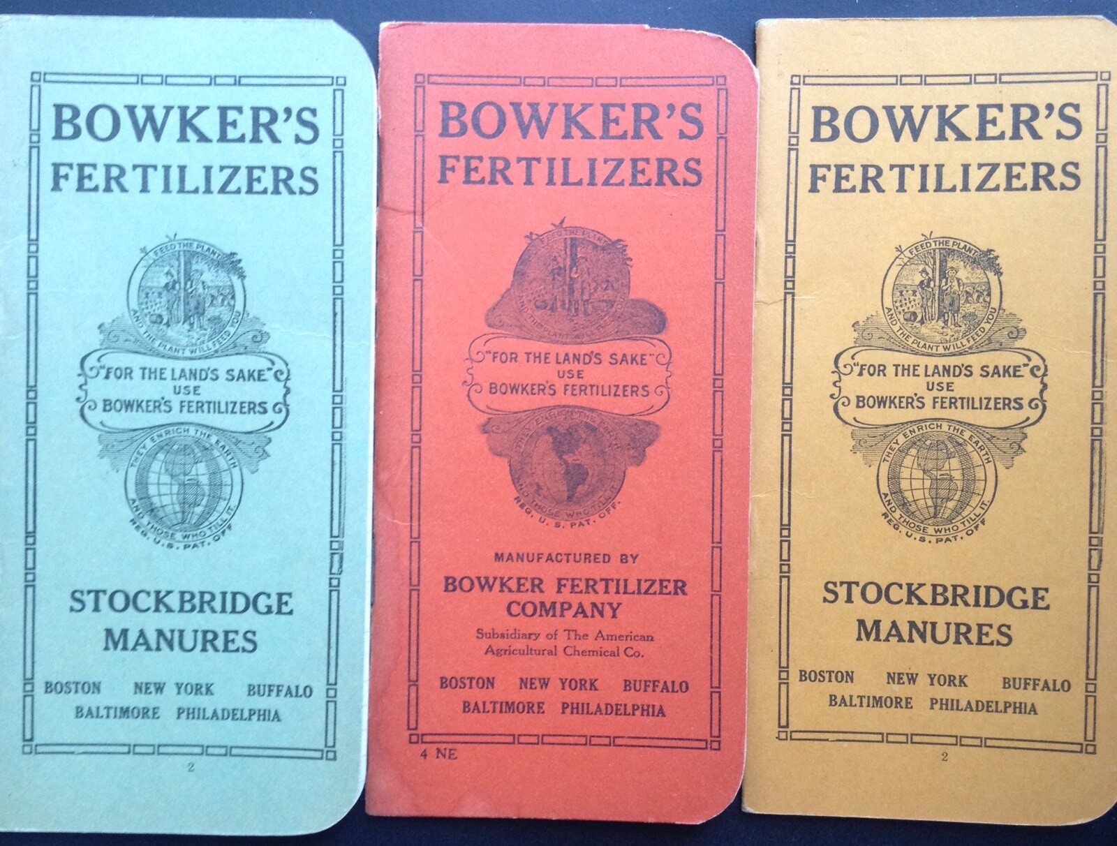 C.1923 BOWKER’S FERTILIZERS HANDY POCKET NOTEBOOK, STOCKBRIDGE MANURES