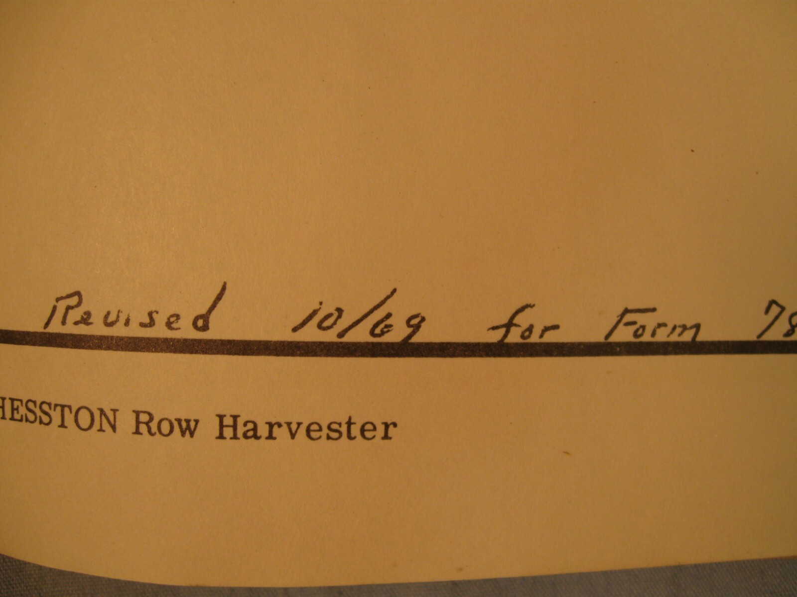 Vintage Operator’s & Owner’s Manuals for the Hesston Row Harvester