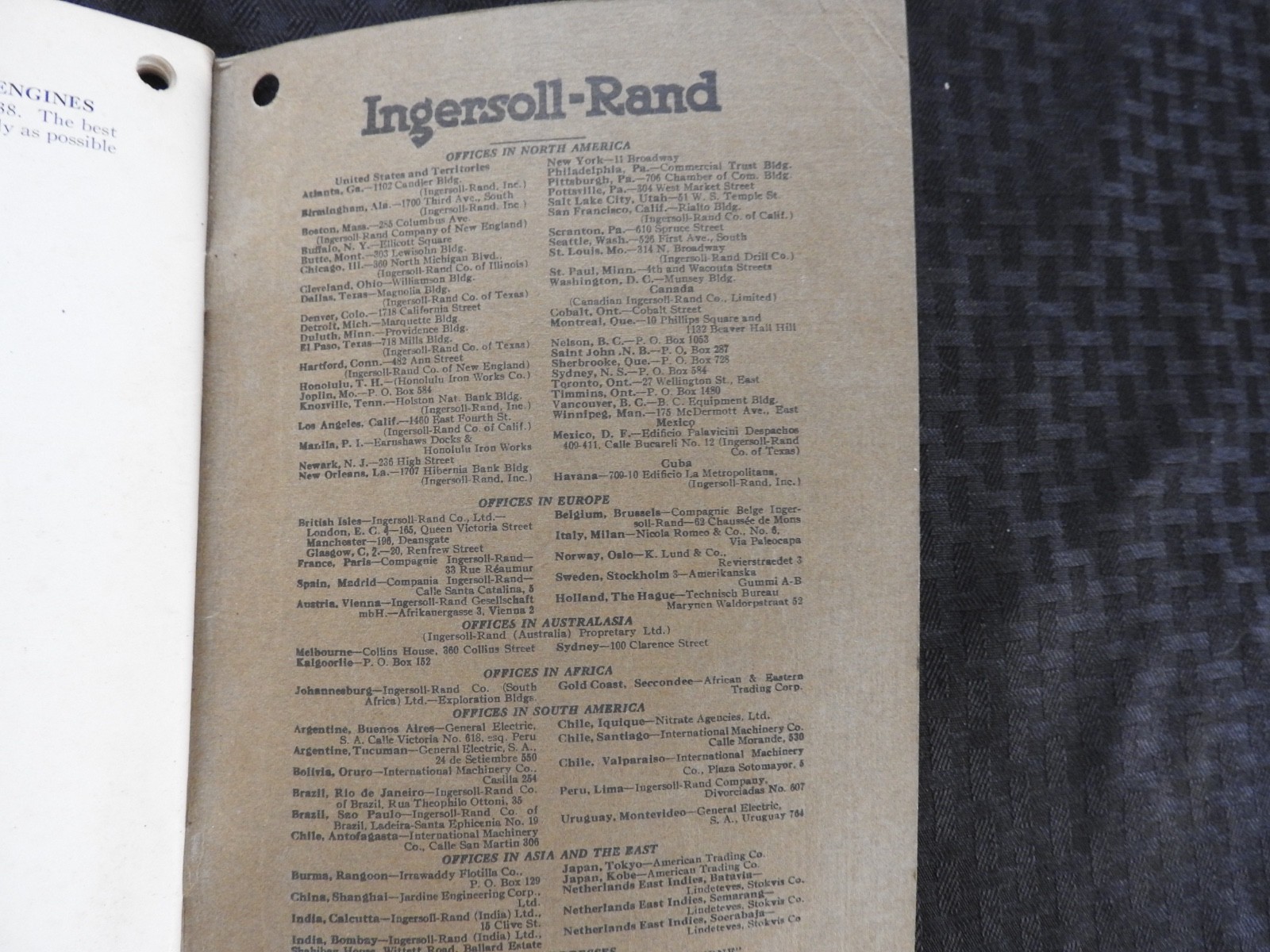 1927 Ingersoll-Rand “TYPE PO” Hit-N-Miss Oil Engines Operators Manual ORIGINAL!