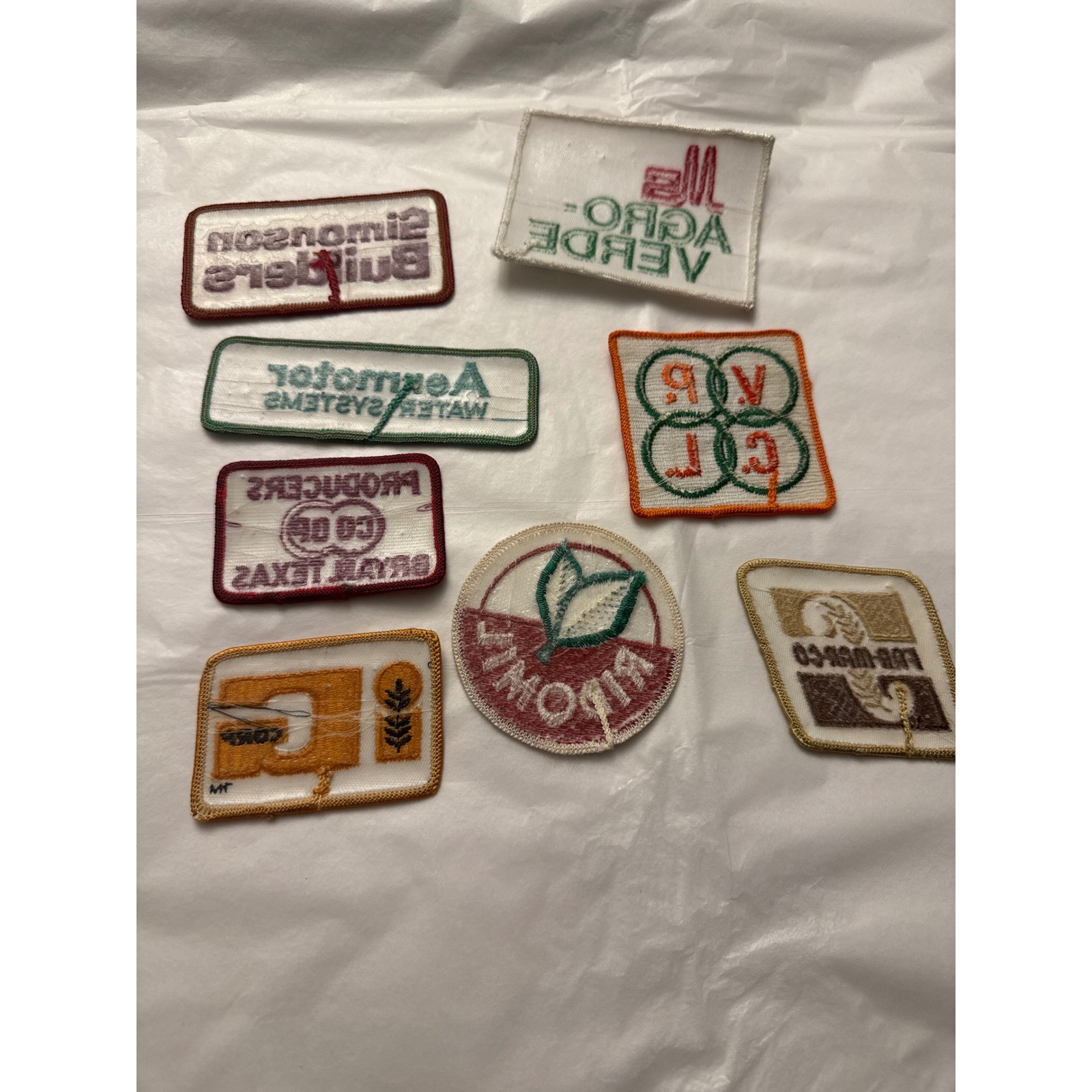 Agro crop vintage patches americana lot of 8 producers coop TX