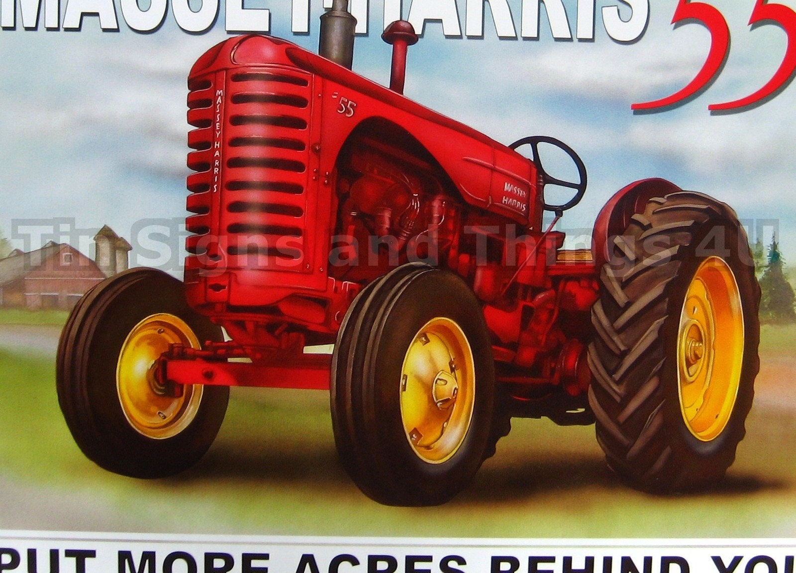 Massey Harris 55 TIN SIGN antique vintage tractor metal farm decor garage 1168