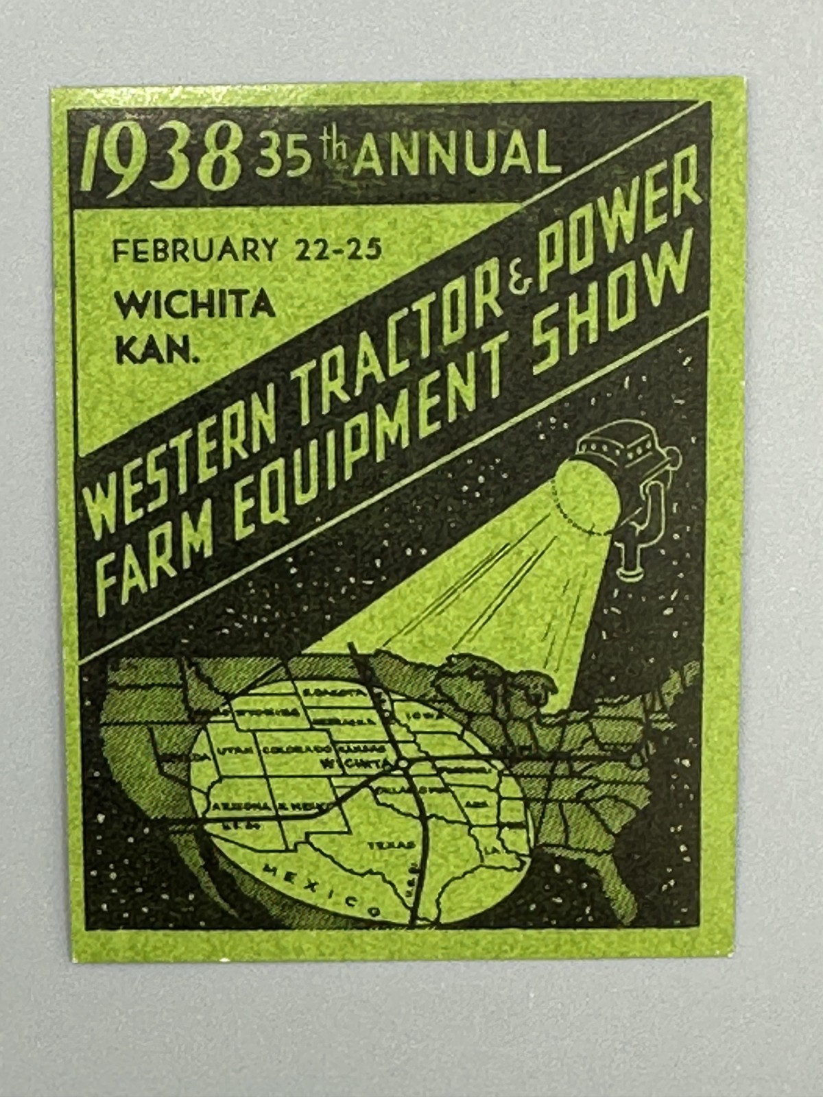 1937 – 1941 Western TRACTOR & FARM Show WICHITA KANSAS Advertising POSTER STAMP