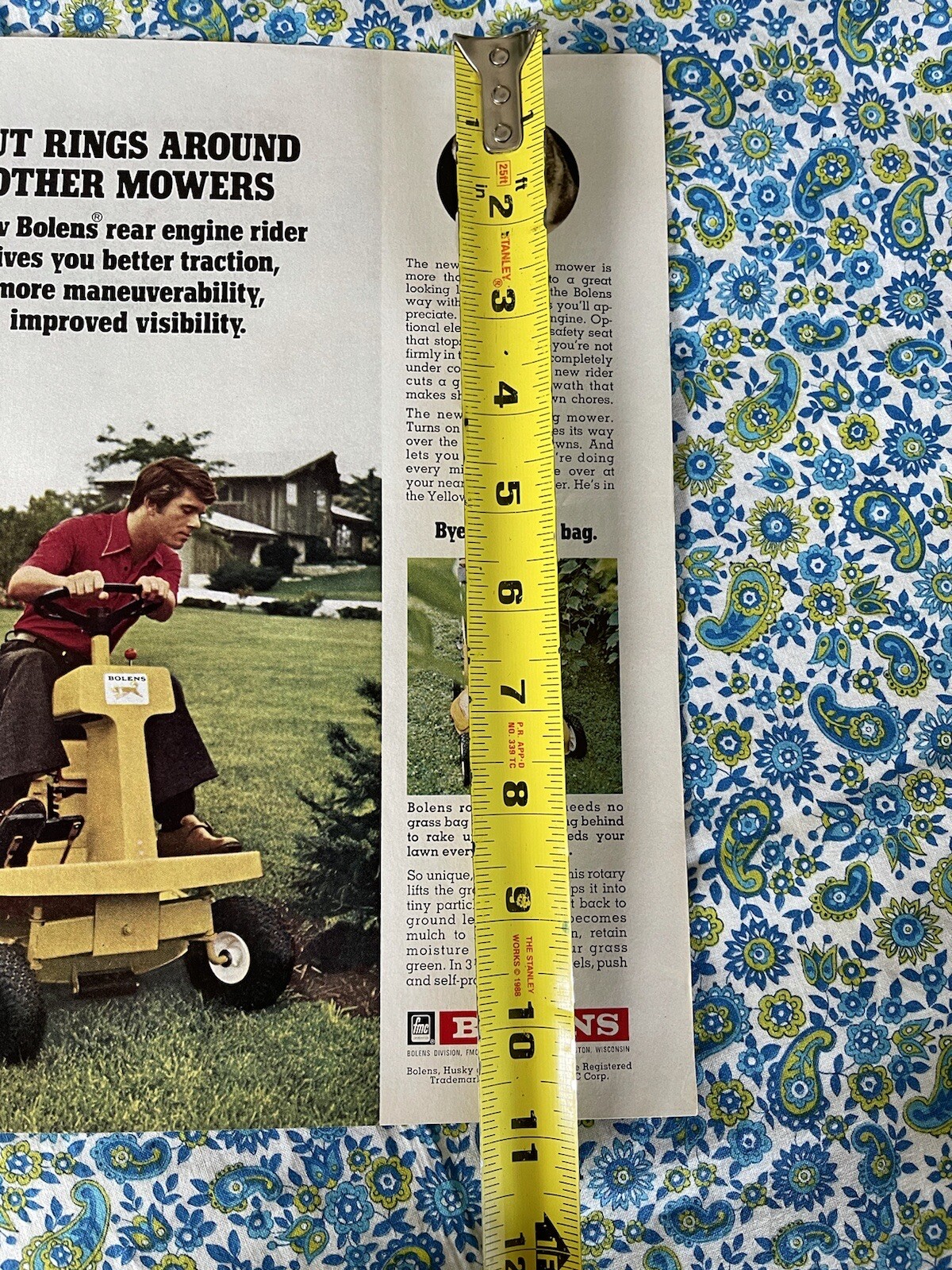 Vintage 1972 Bolens Rear Engine Riding Mower Print Ad Garden Tractor
