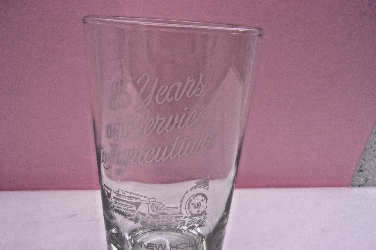 1980 commemorative glass 85 years Sperry New Holland’s service to agriculture