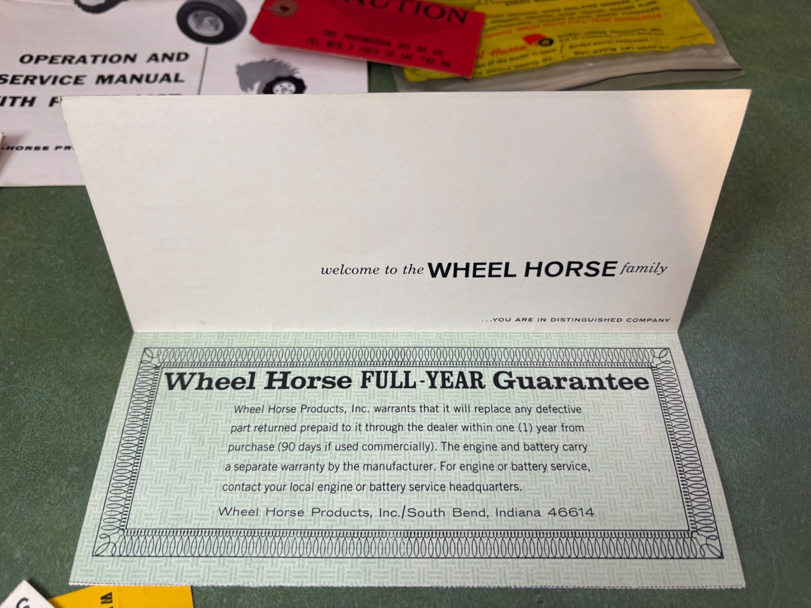Rare Wheel Horse 606 656 Sales Kit Manual Packet Operators & Engine Manual