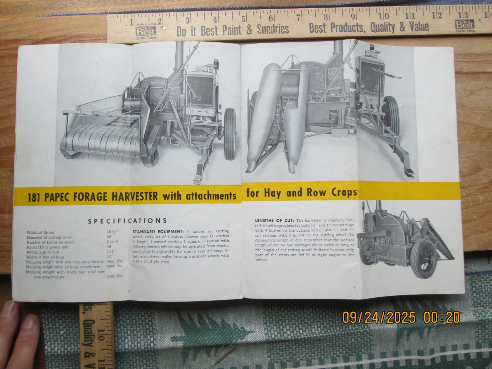 papec forage Harvesters #151D & #181 & crop blower brochure