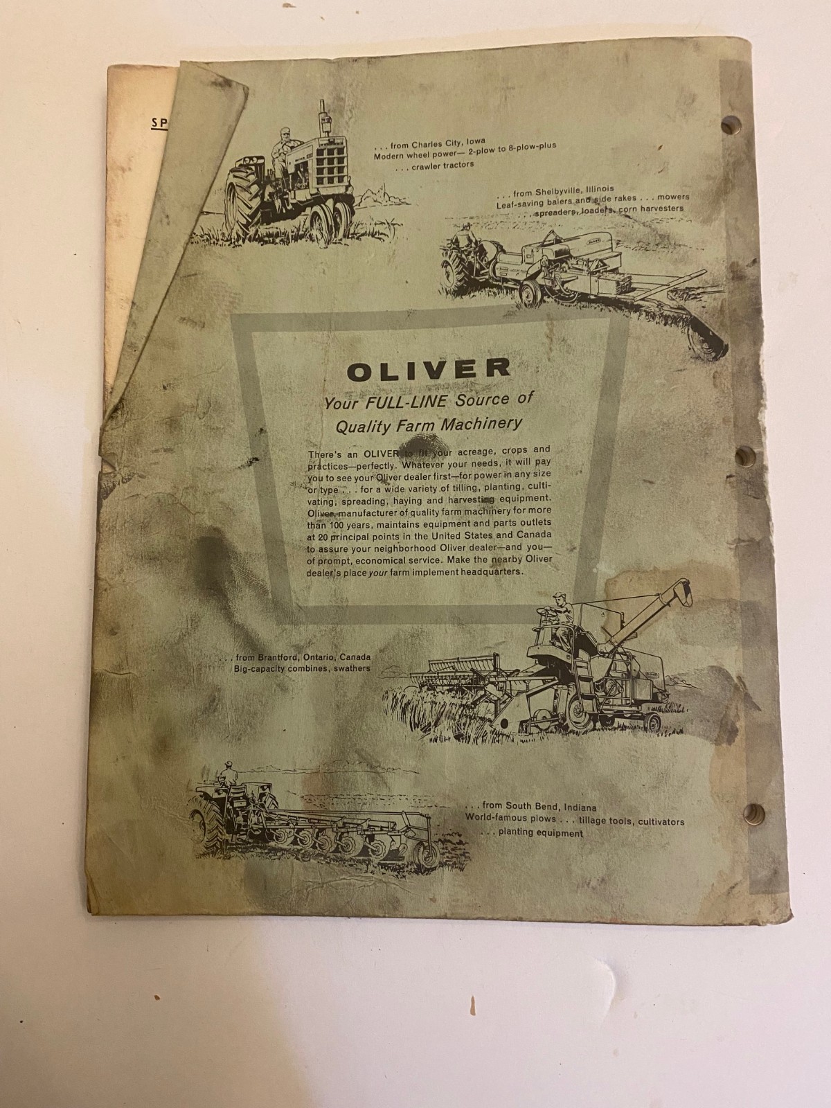 Vintage Oliver 1800 Tractor Operator’s Manual 1963