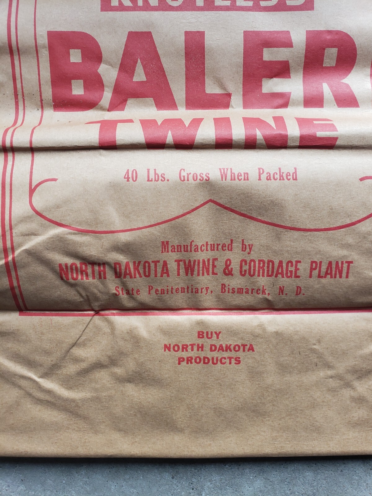 NoDak Knotless Baler Twine Bag Twine Manufactured at State Penitentiary