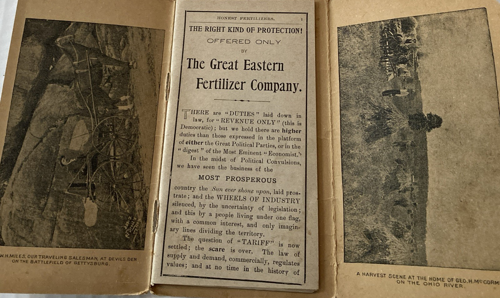Great Eastern Fertilizer Co. Sales Office Pocket calendar 1895 SC illustrated