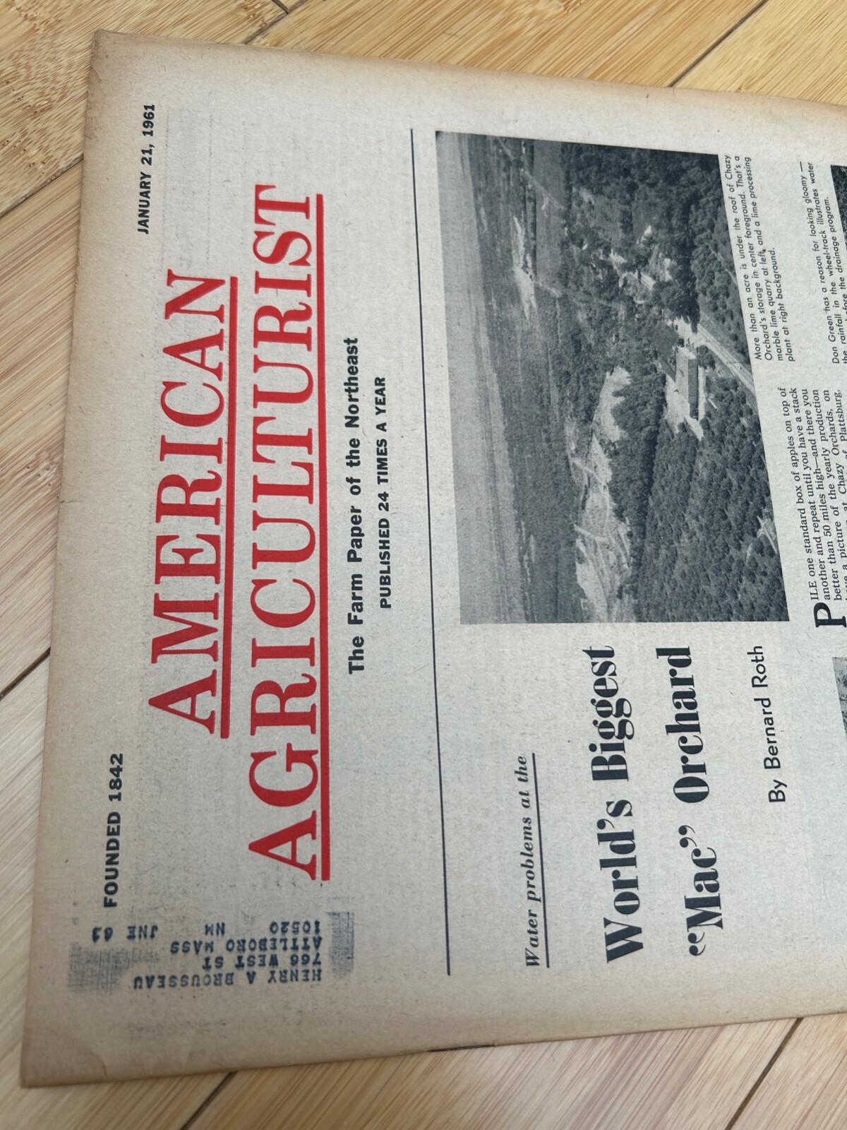 JAN 21 1961 AMERICAN AGRICULTURIST MAGAZINE THE FARM PAPER INTERNATIONAL HARVEST