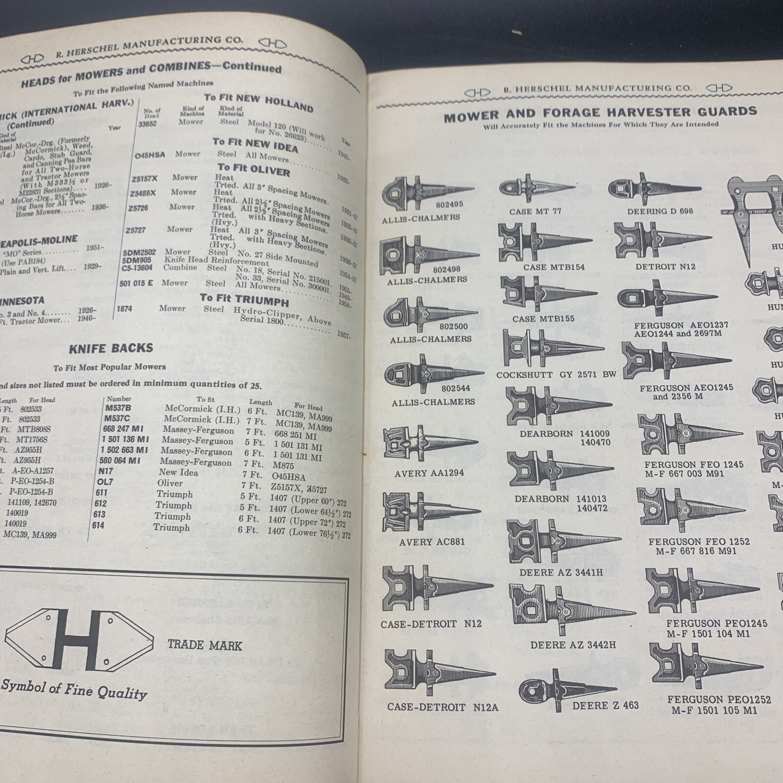 1959 Des Moines Iron Co Repair Parts Catalog Mowers/Combines/Swathers/Harvester
