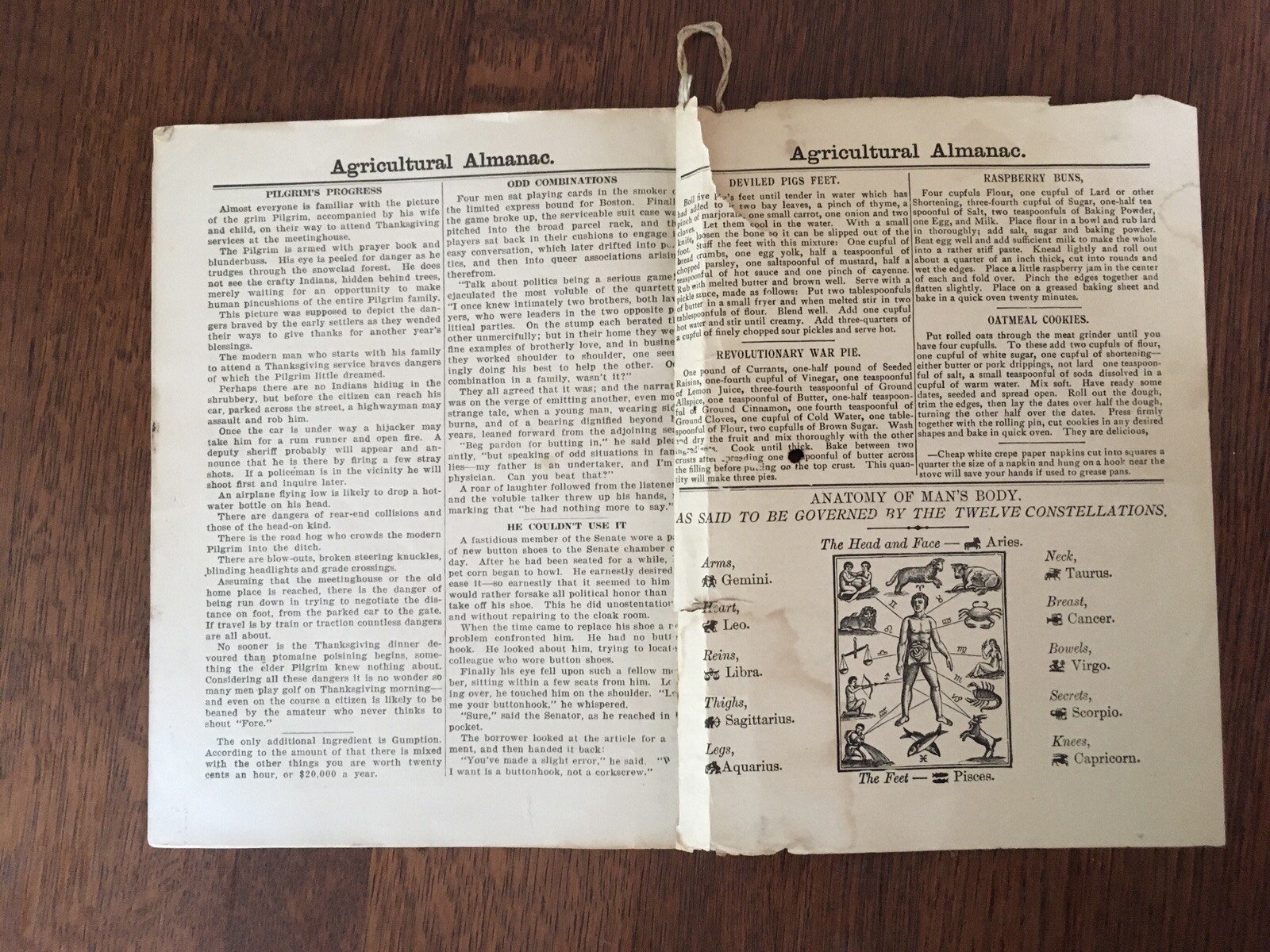 Vintage 1926 John Bear Baer’s Agricultural Almanac Lancaster PA