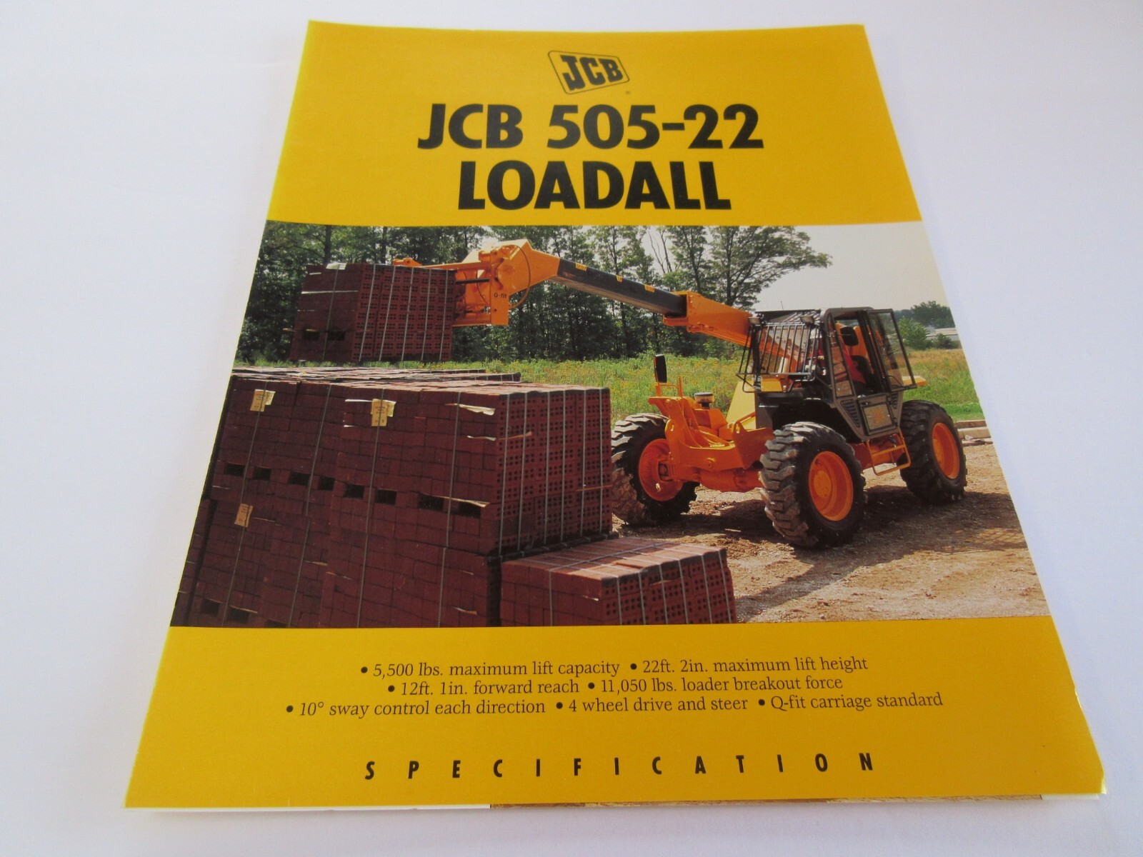 JCB 505-22 Loadall Forklift Sales Brochure 6 Page