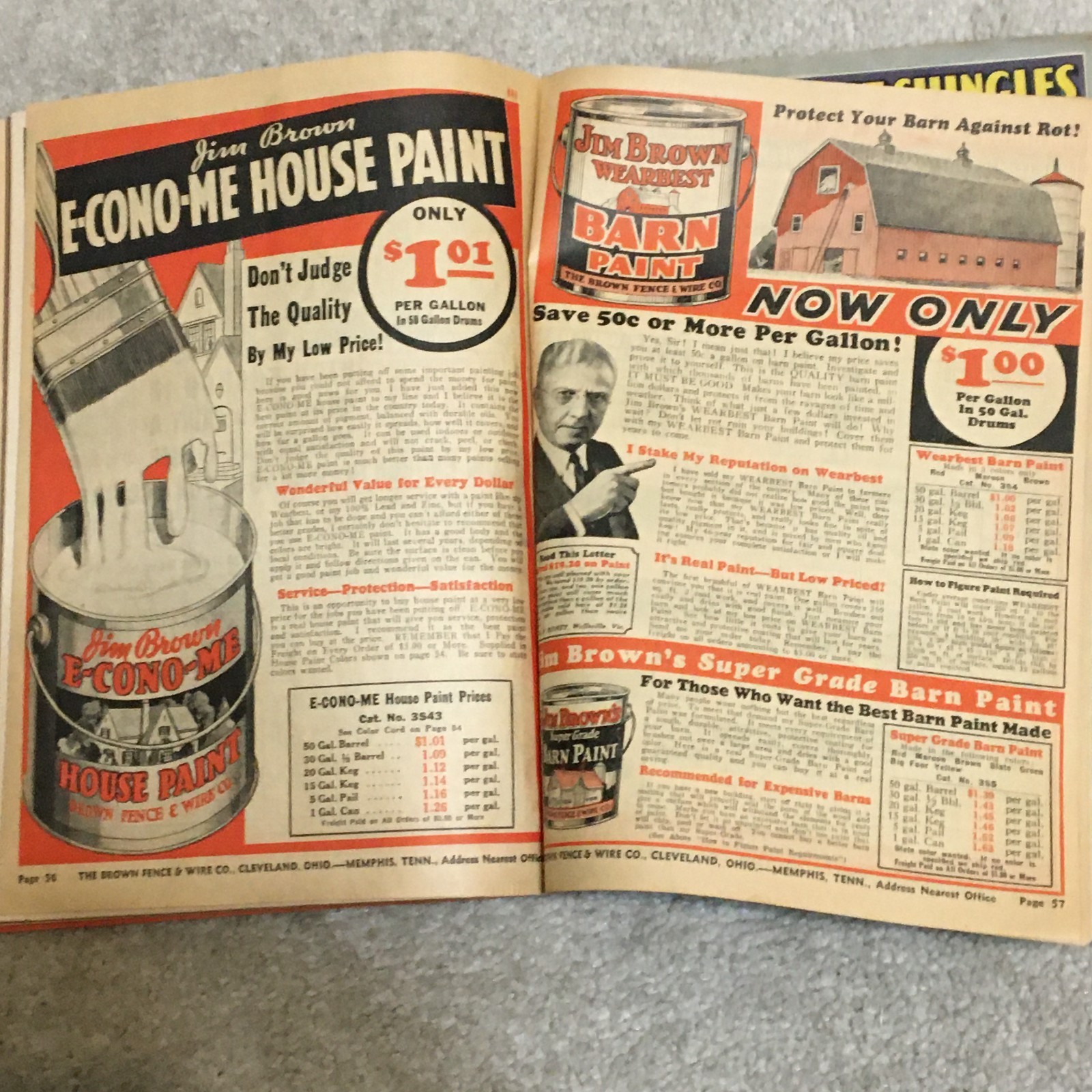 Vntg 1935 Jim Brown’s Bargain Book Catalog, Tools Fence Heater Range Paint Roof