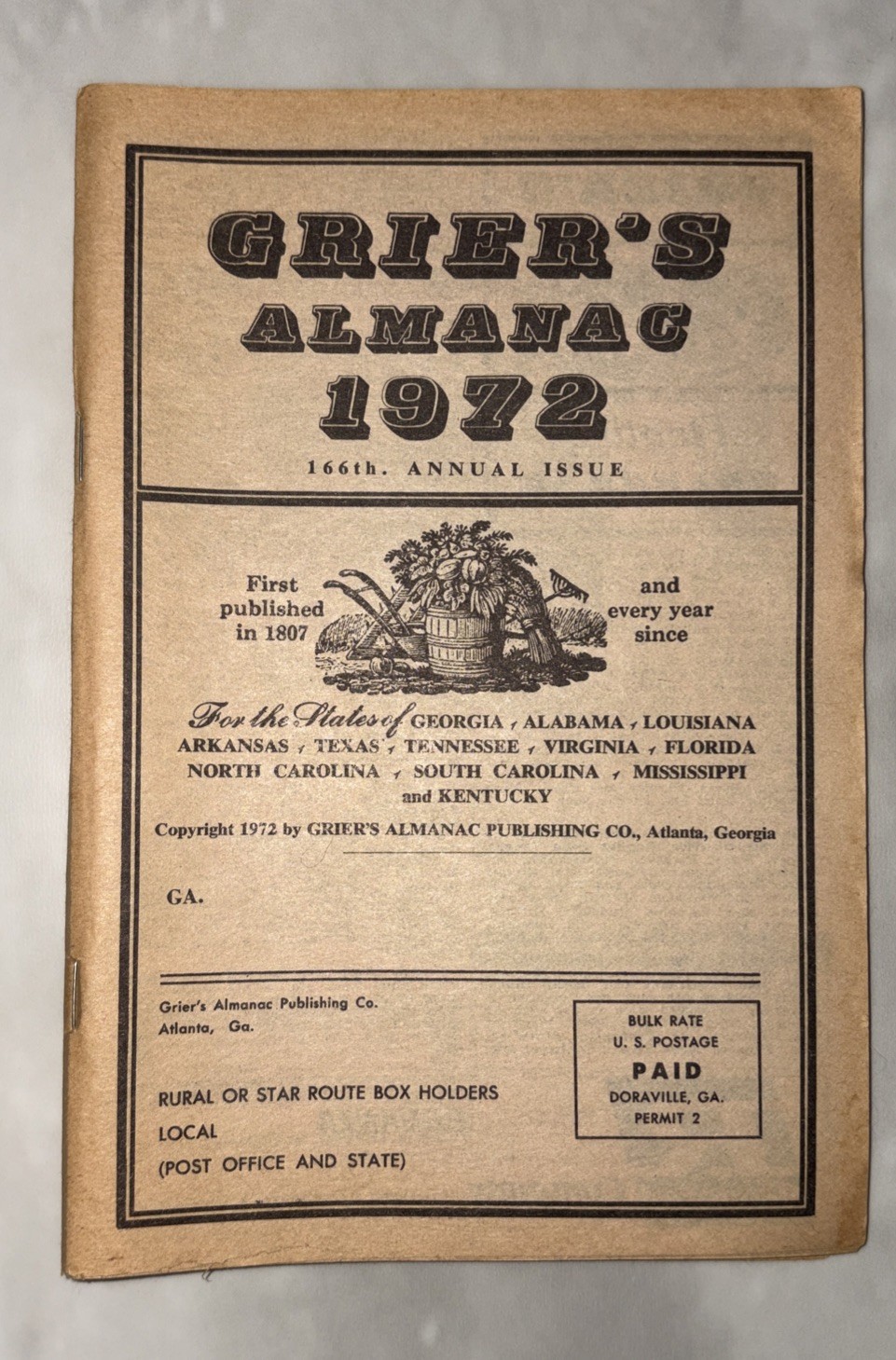 Lot of 4 Vintage GRIER’S ALMANAC 1964, 1970,1972,1974 &1975 Issues