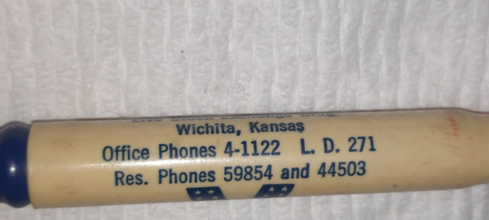 “VICTORY*Standard Live Stock Commission Co*Wichita, Kansas” Bullet Pencil