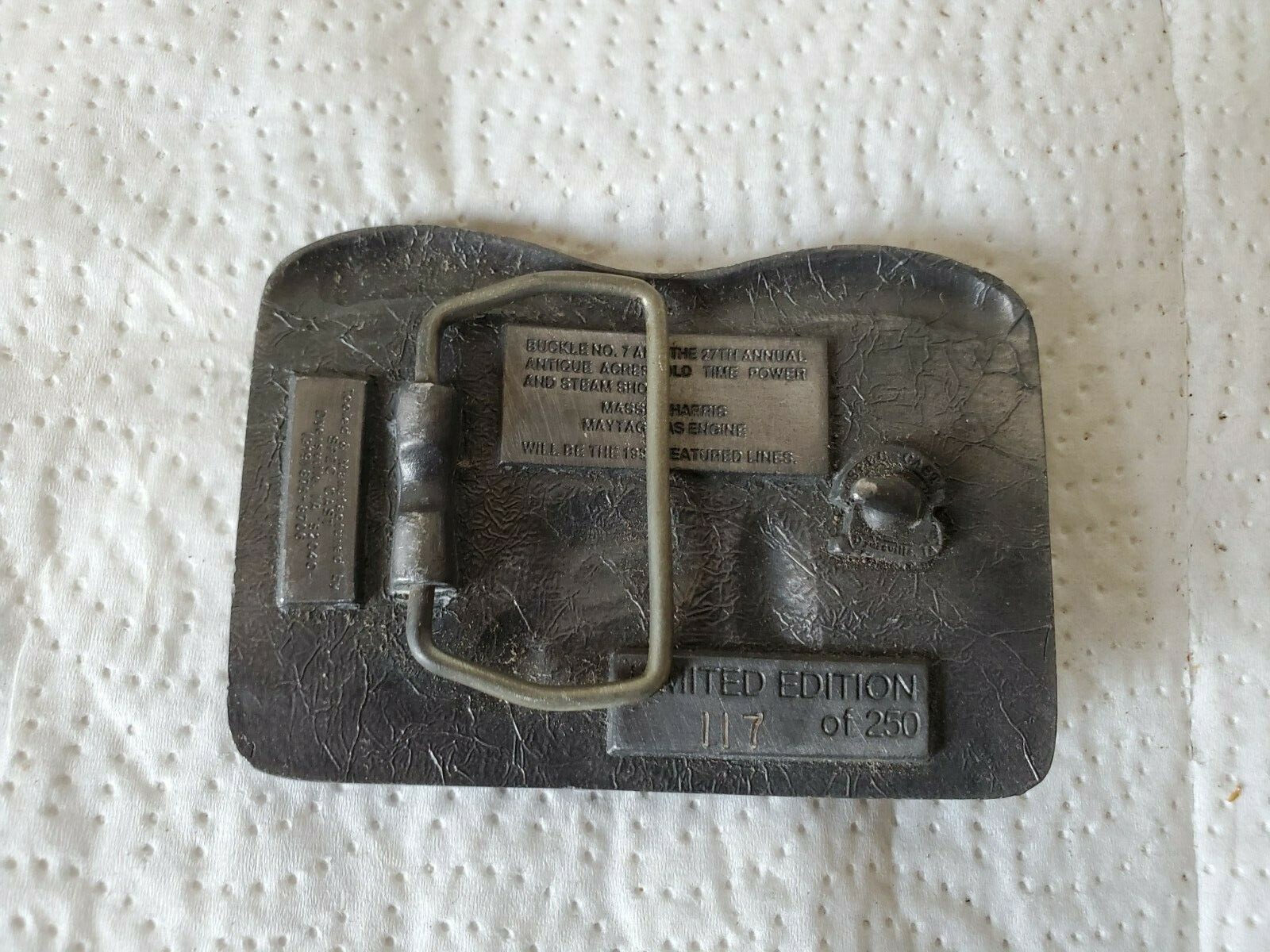 metal belt buckle power show antique acres cedar falls iowa 1991 harris