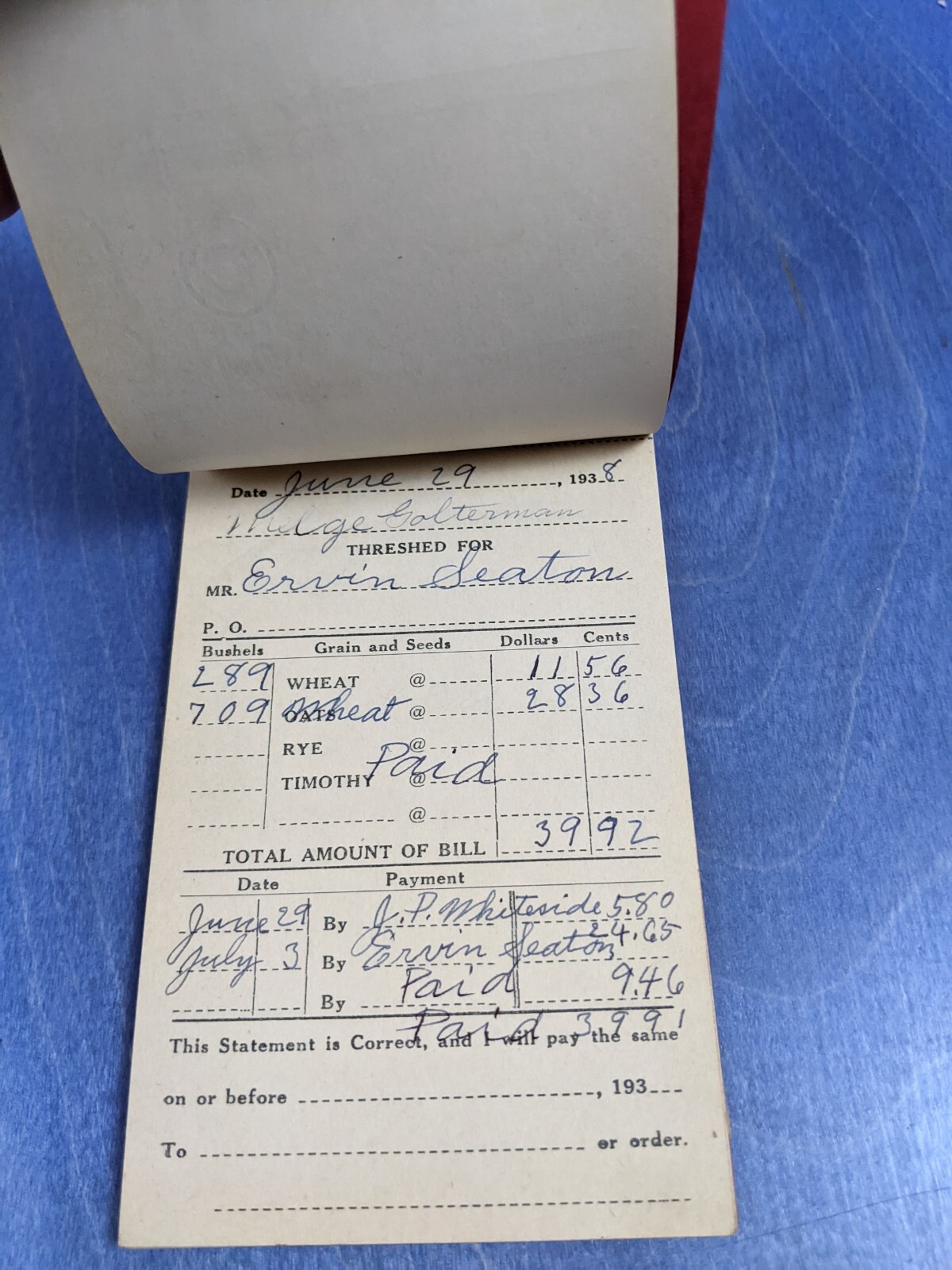 Hudson Hill & Co Black Canvas H-H Belt – Vintage 1938 Thresherman’s Account Book
