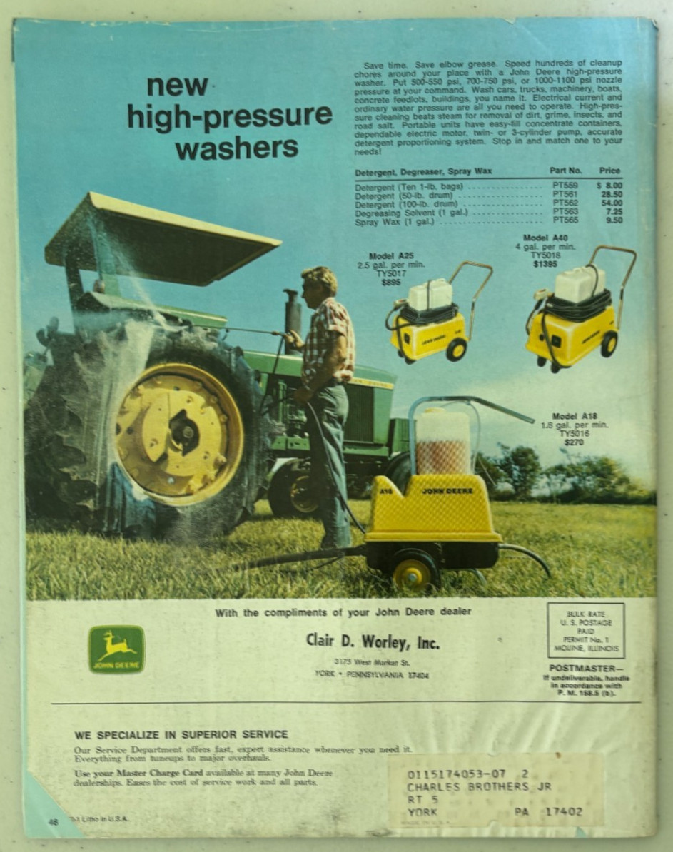 John Deere Parts Catalog For 1972 Brochure DCPA26