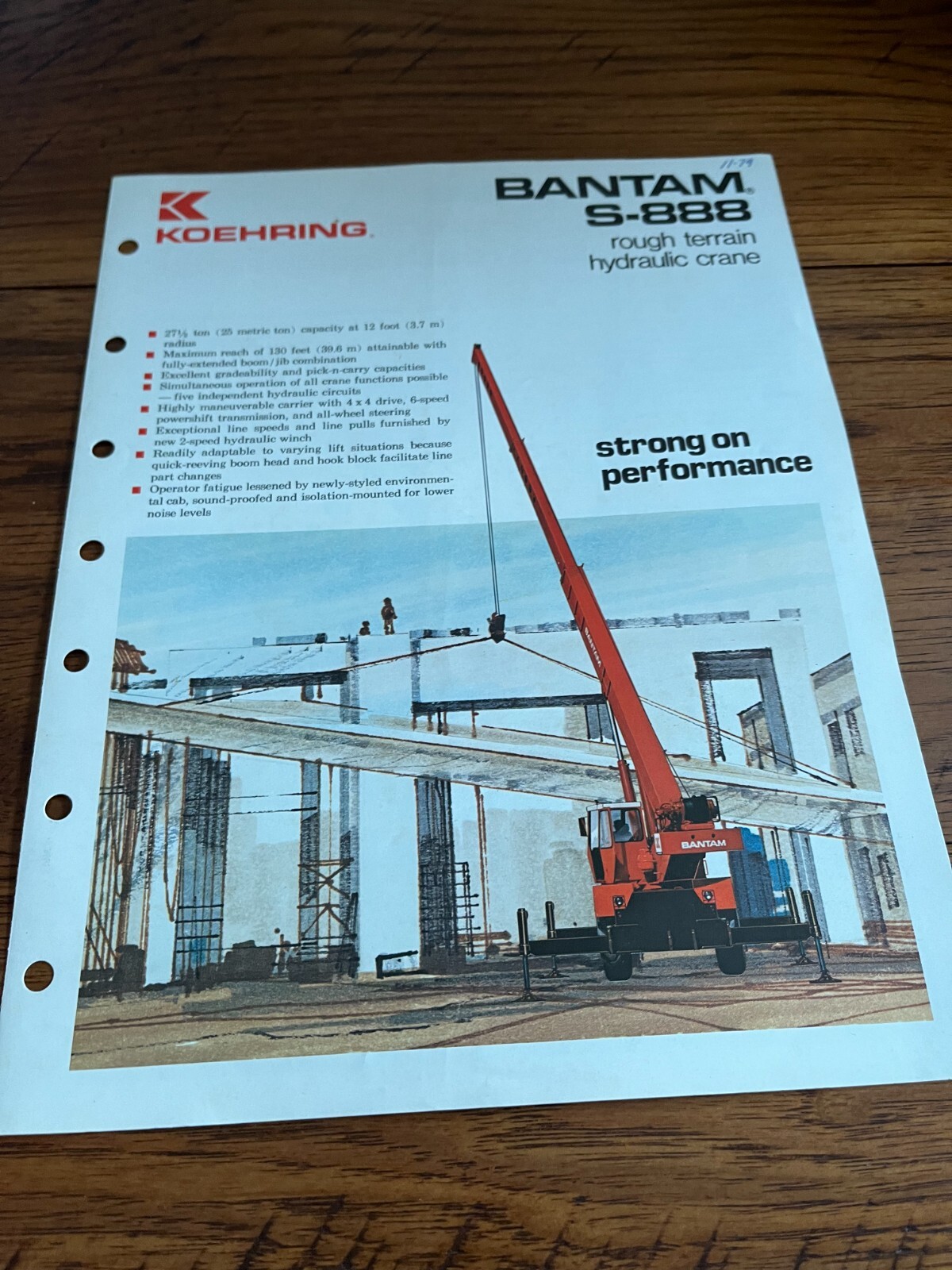 Koehring Bantam S-888 Rough Terrain Crane Brochure AMIL22