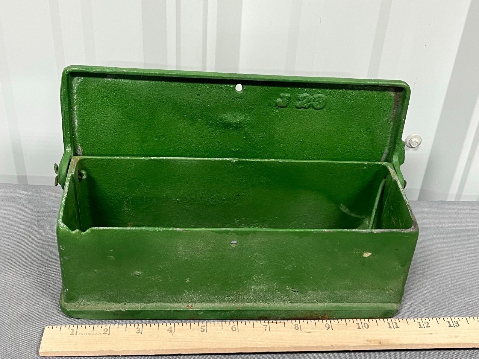 Vintage PLANO Mfg Cast Iron TOOLBOX Old Original Chicago IHC