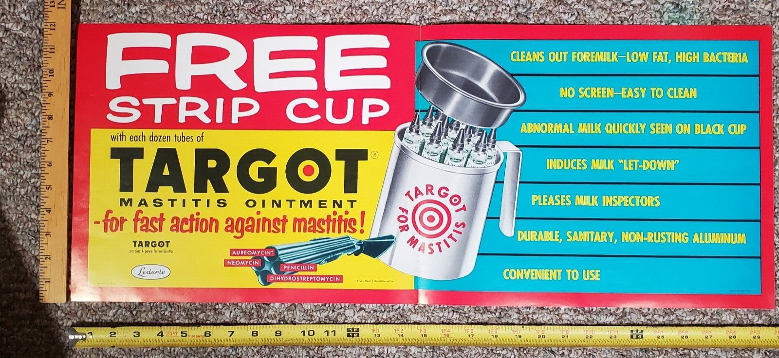 RARE 1955 Targot Strip Cup Dealer Kit | Lederle Promo, Printing Plate, Advertise
