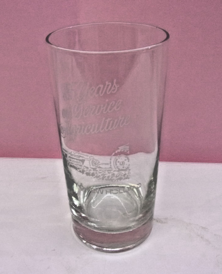 1980 commemorative glass 85 years Sperry New Holland’s service to agriculture