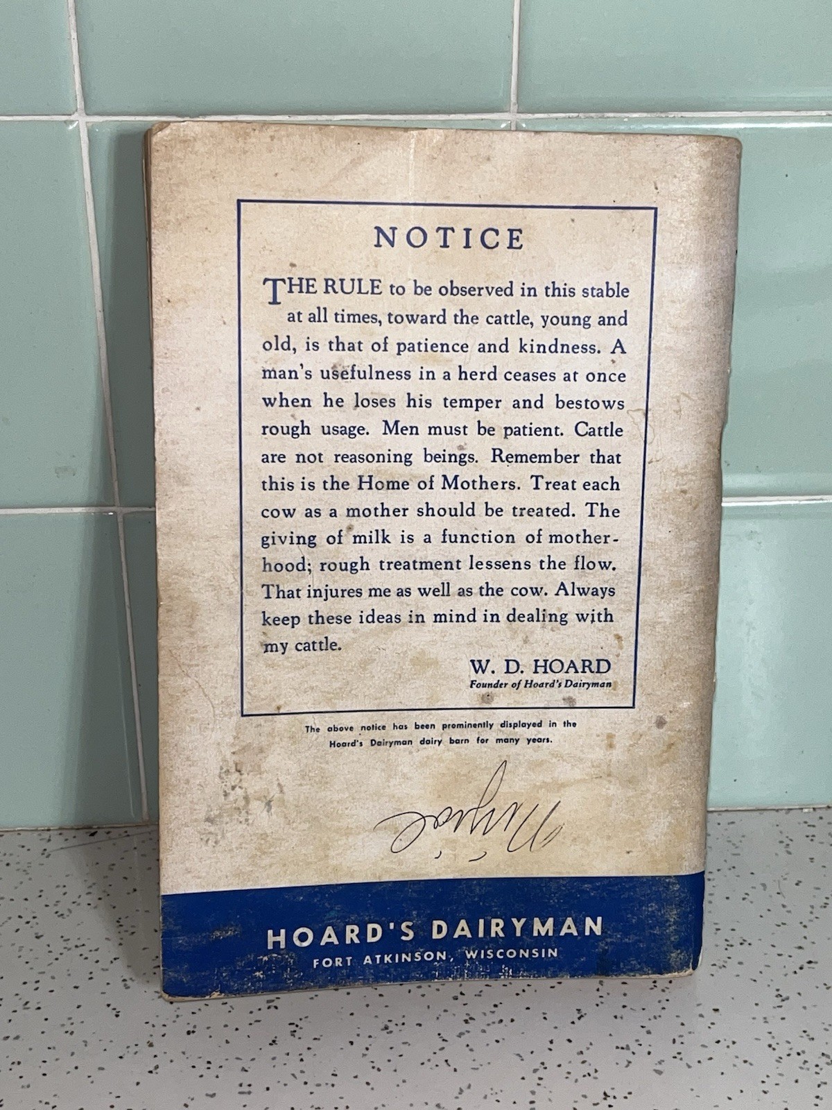 Herd Health Guide 1967 Published By Hoard’s Dairyman Fort Atkinson, WI BOOKLET