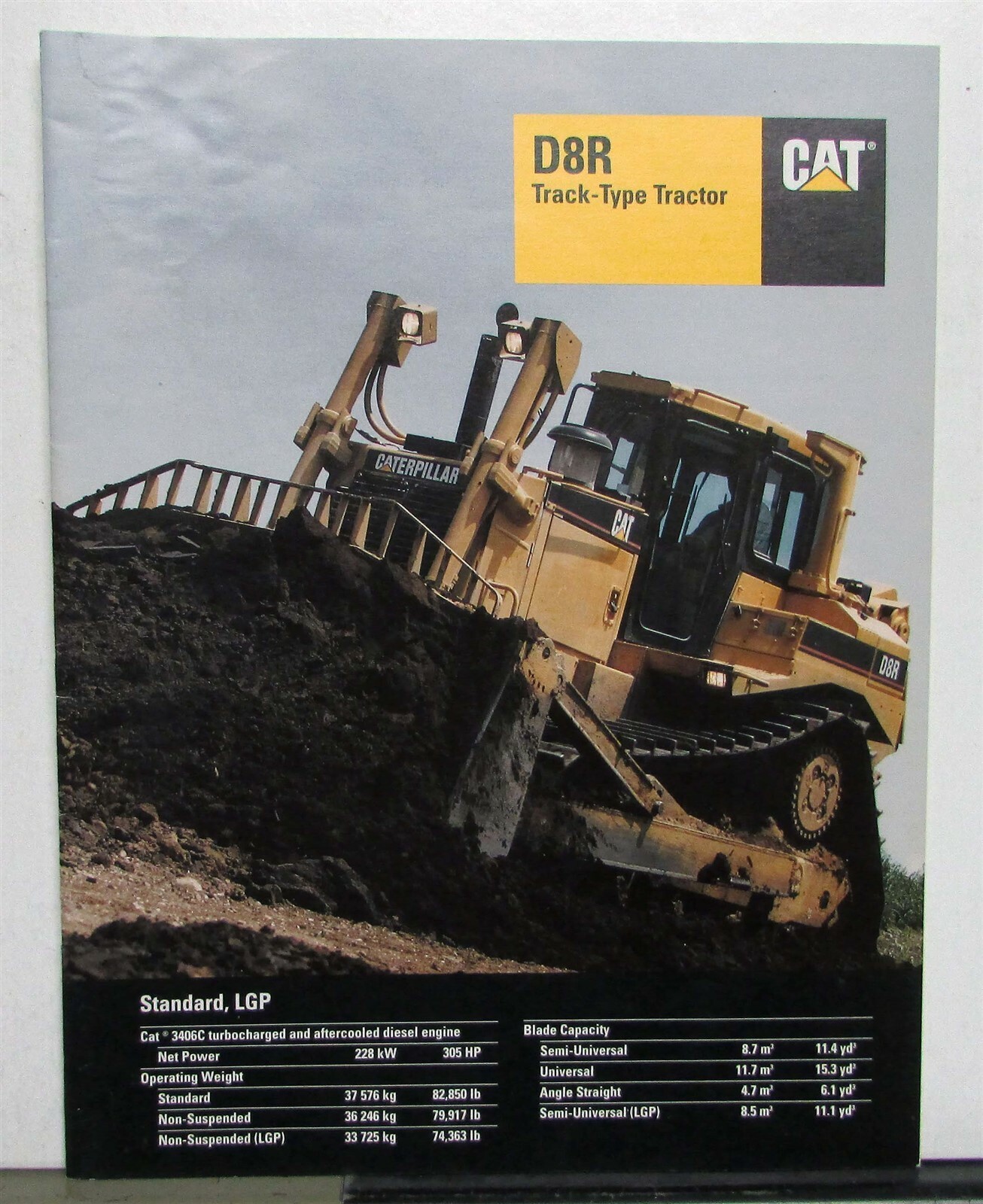 1997 Caterpillar D9R Track Type Tractor Construction Specs Sales Brochure