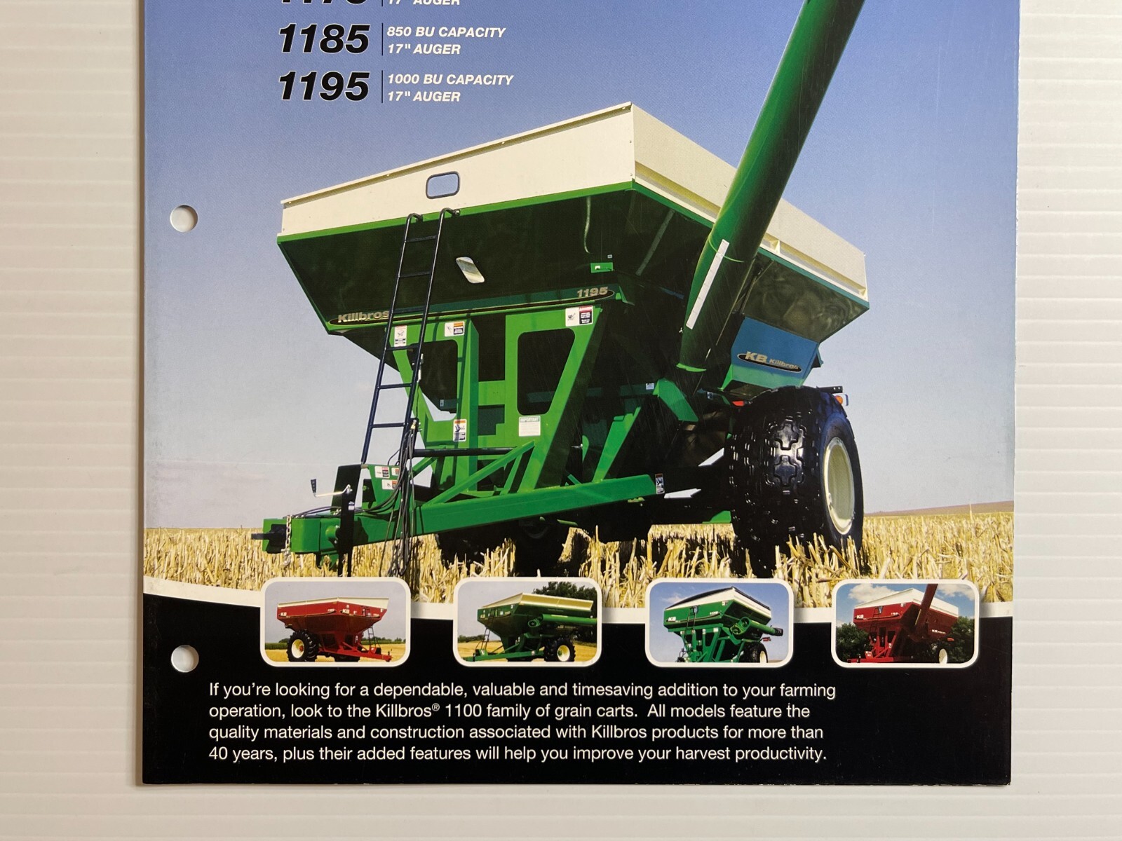 Killbros Model 1150 – 1195 Grain Cart Sales Brochure (Original Brochure) *2008*